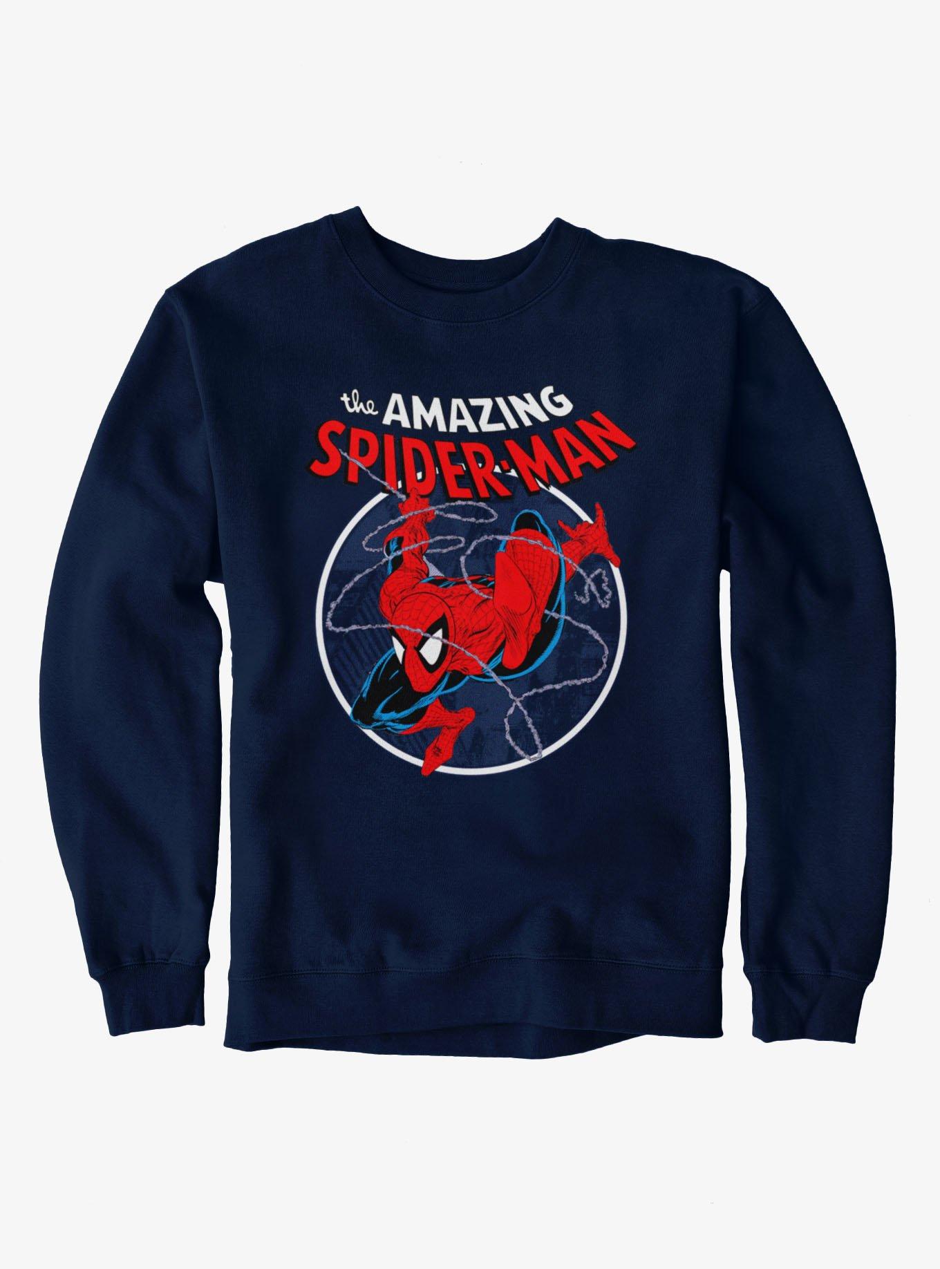 Marvel Retro The Amazing Spider-Man Web Sling Circle Sweatshirt, , hi-res