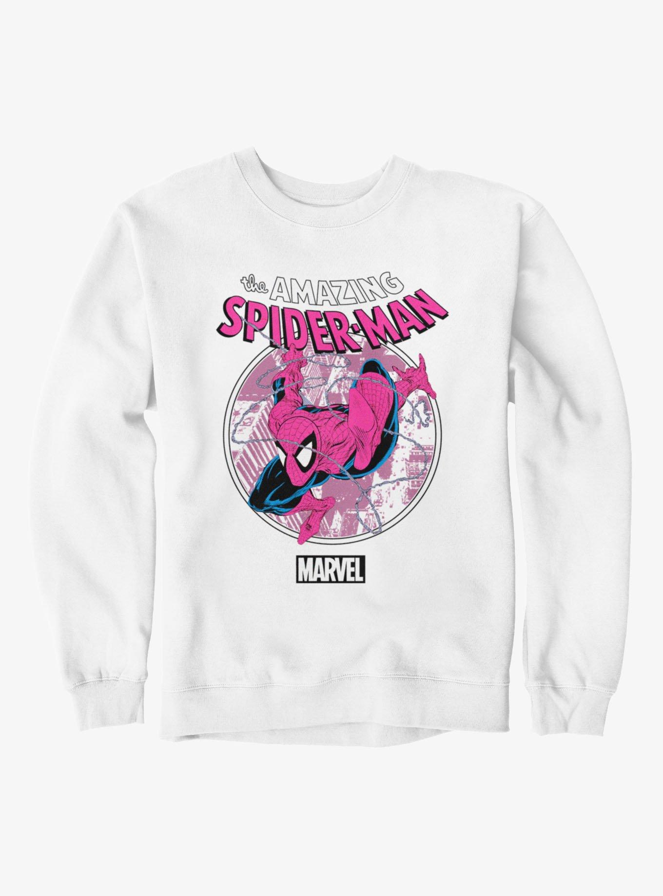 Marvel Retro The Amazing Spider-Man Web Sling Circle Pastel Sweatshirt, , hi-res