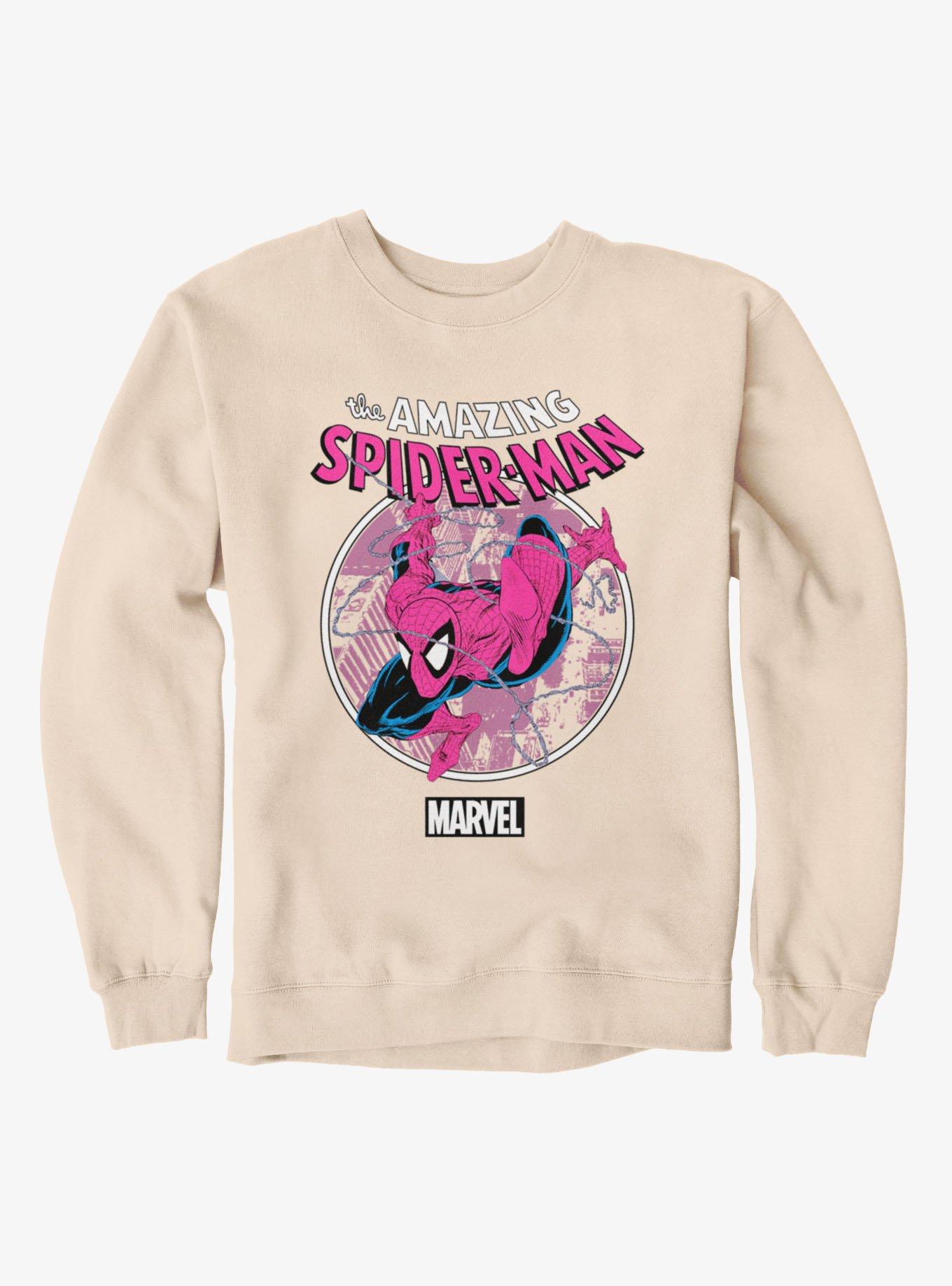 Marvel Retro The Amazing Spider-Man Web Sling Circle Pastel Sweatshirt