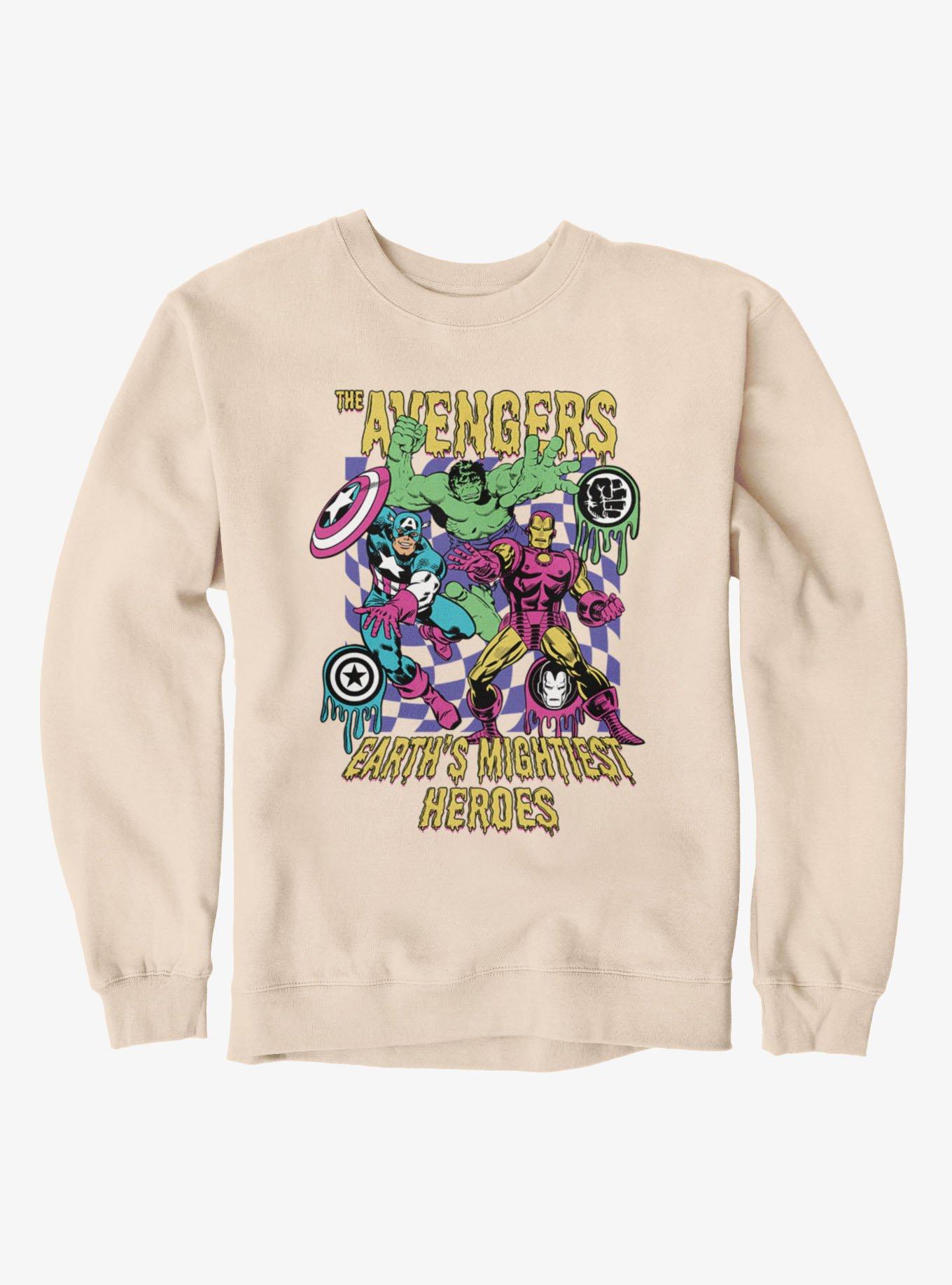 Marvel Retro Earths Mightiest Heroes Melty Icons Sweatshirt, , hi-res