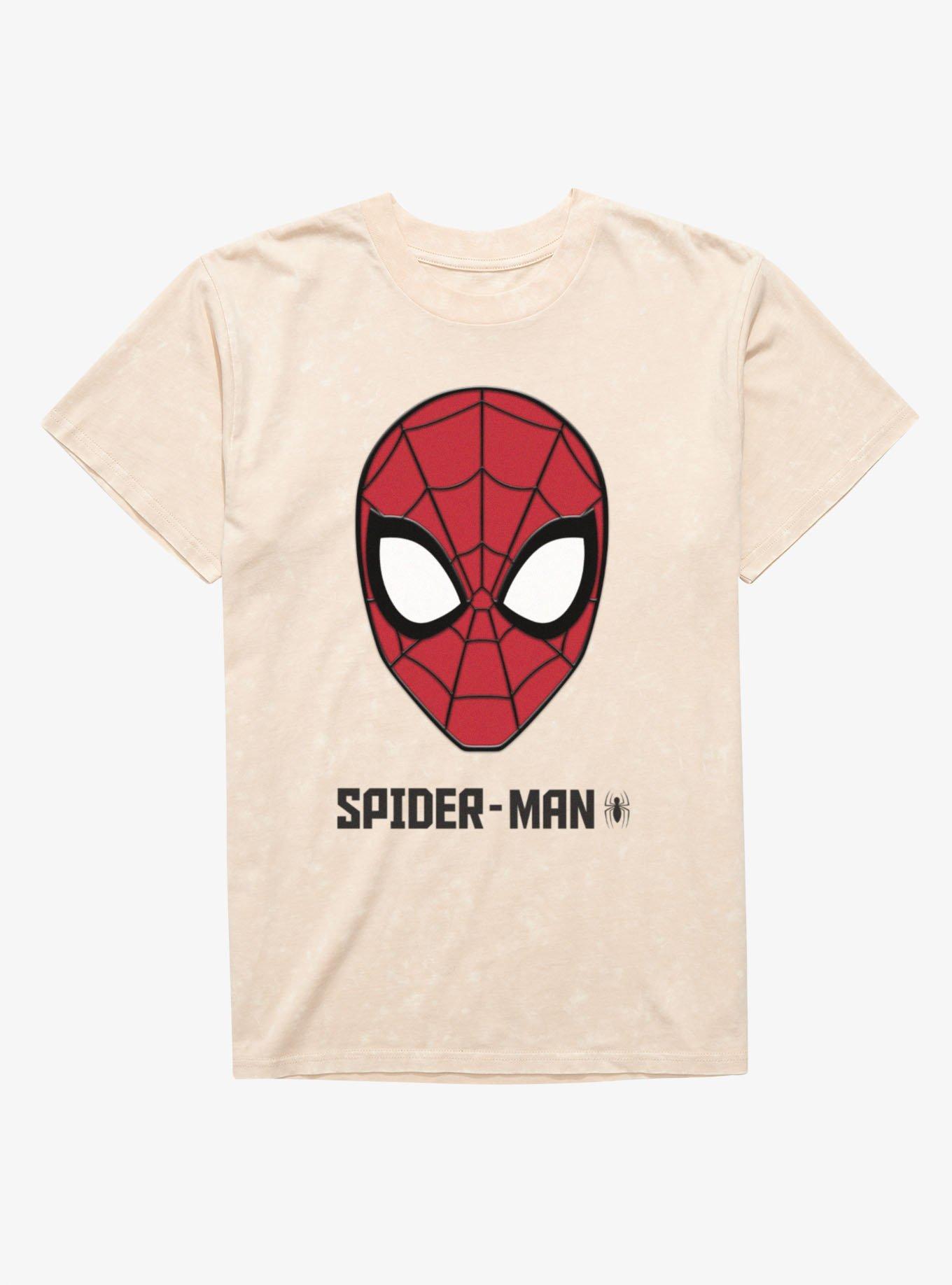 Marvel Spider-Man Big Face Logo Mineral Wash T-Shirt, , hi-res