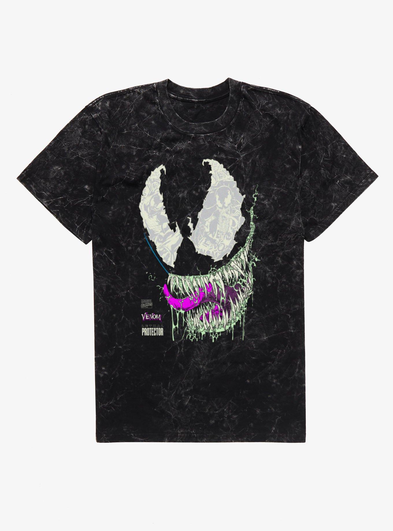 Marvel Retro Venom Lethal Protector Panel Eyes Mineral Wash T-Shirt, , hi-res
