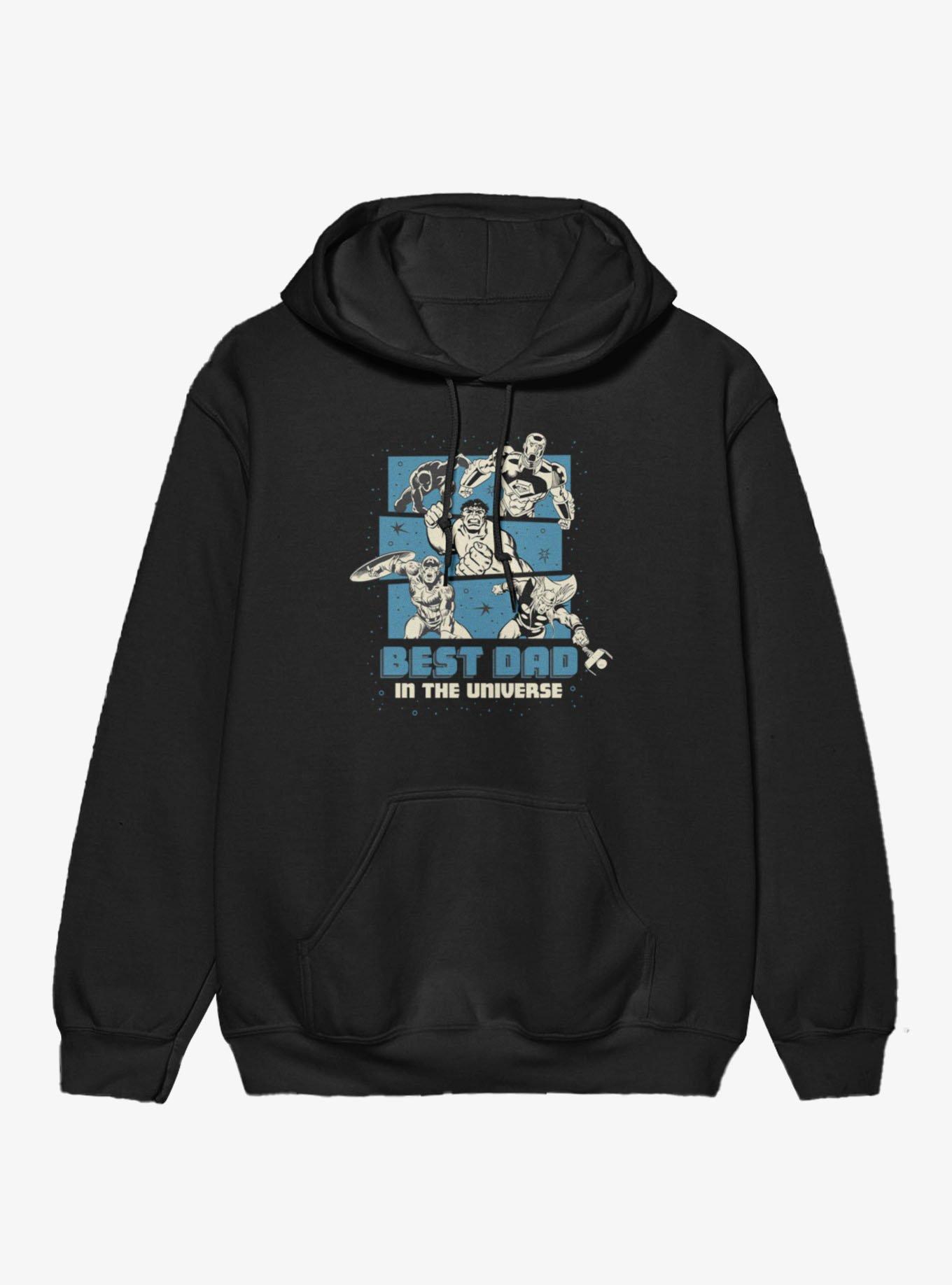 Marvel Comics Retro Best Dad Universe Blue Panel Heros Hoodie, , hi-res