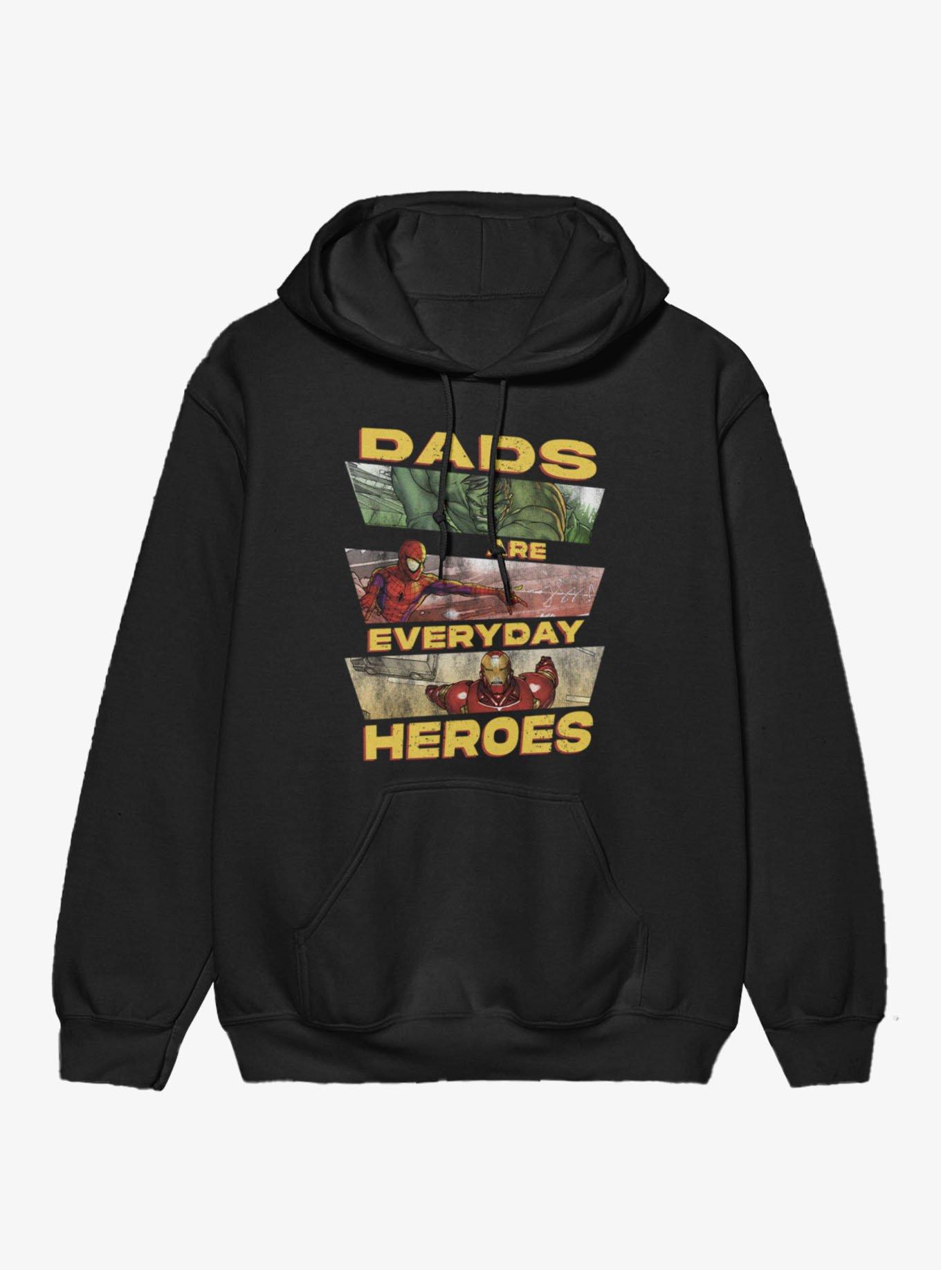 Marvel Comics Dads Are Everyday Heroes Panel Hulk Spier-Man Iron Man Hoodie