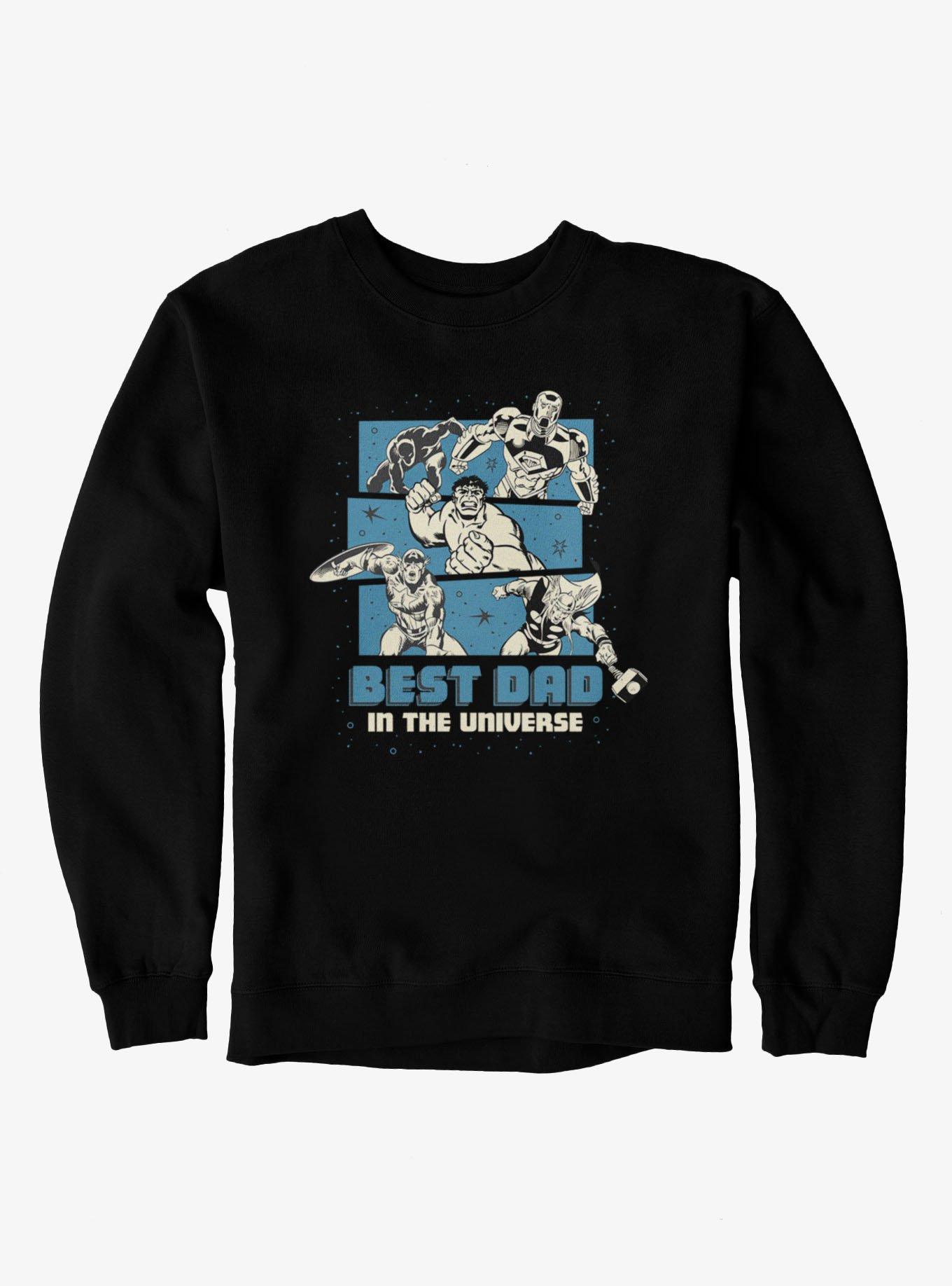 Marvel Comics Retro Best Dad Universe Blue Panel Heros Sweatshirt, , hi-res