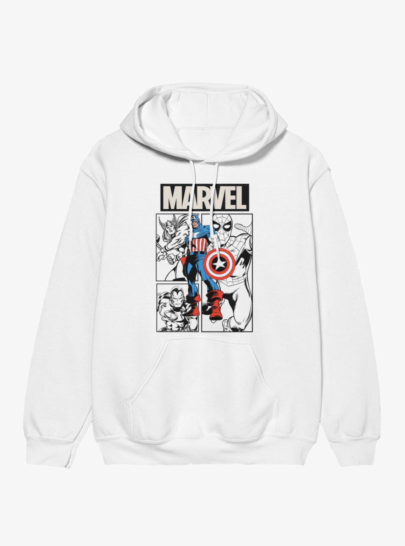 Marvel Comics Retro Full Color Captain And Team Hoodie, , hi-res