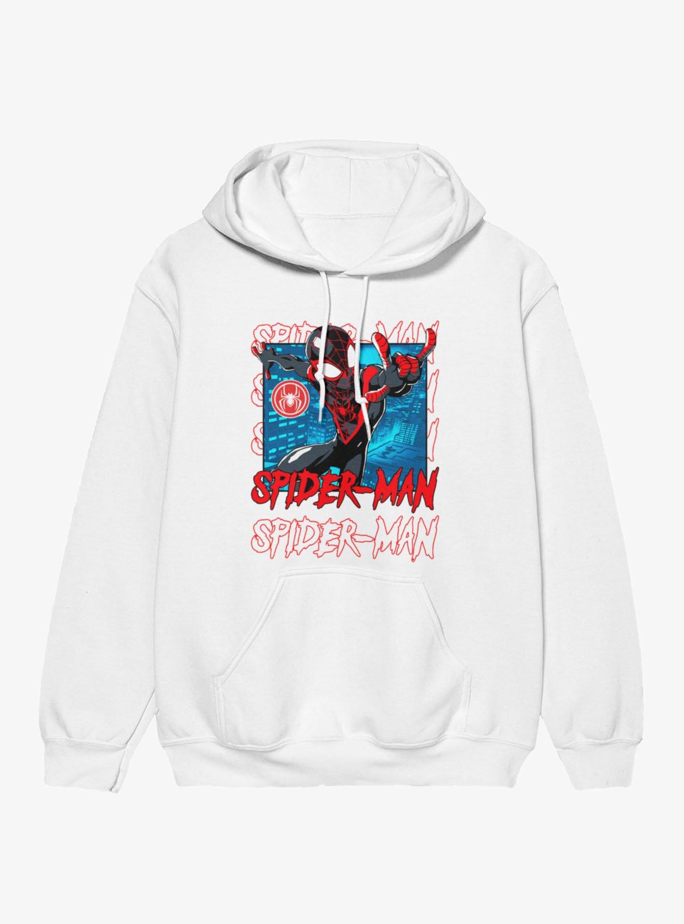 Marvel Spider-Man Name Stack On Blue City Miles Morales Hoodie, , hi-res