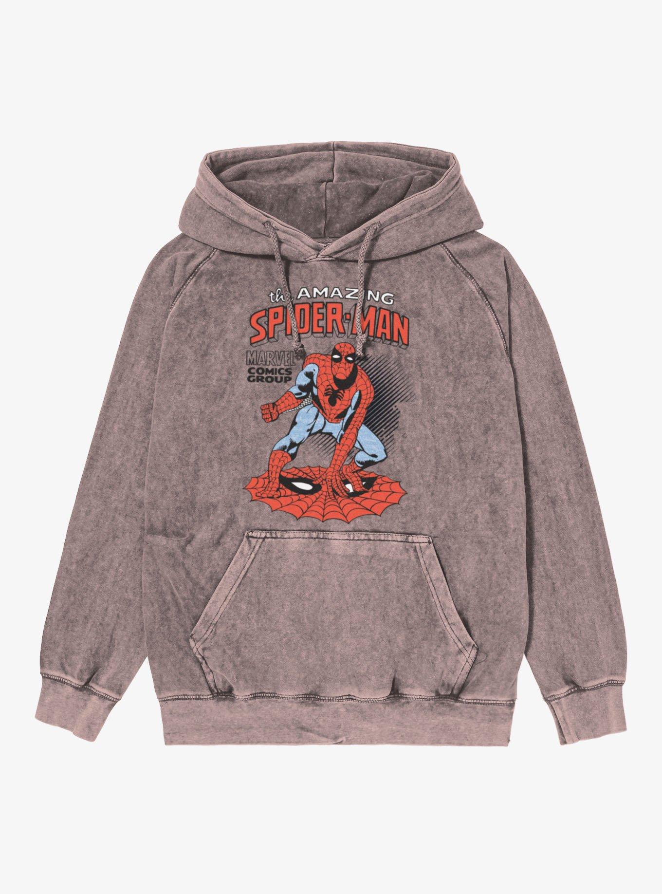 Marvel Comics Retro Crouch On Icon Mineral Wash Hoodie