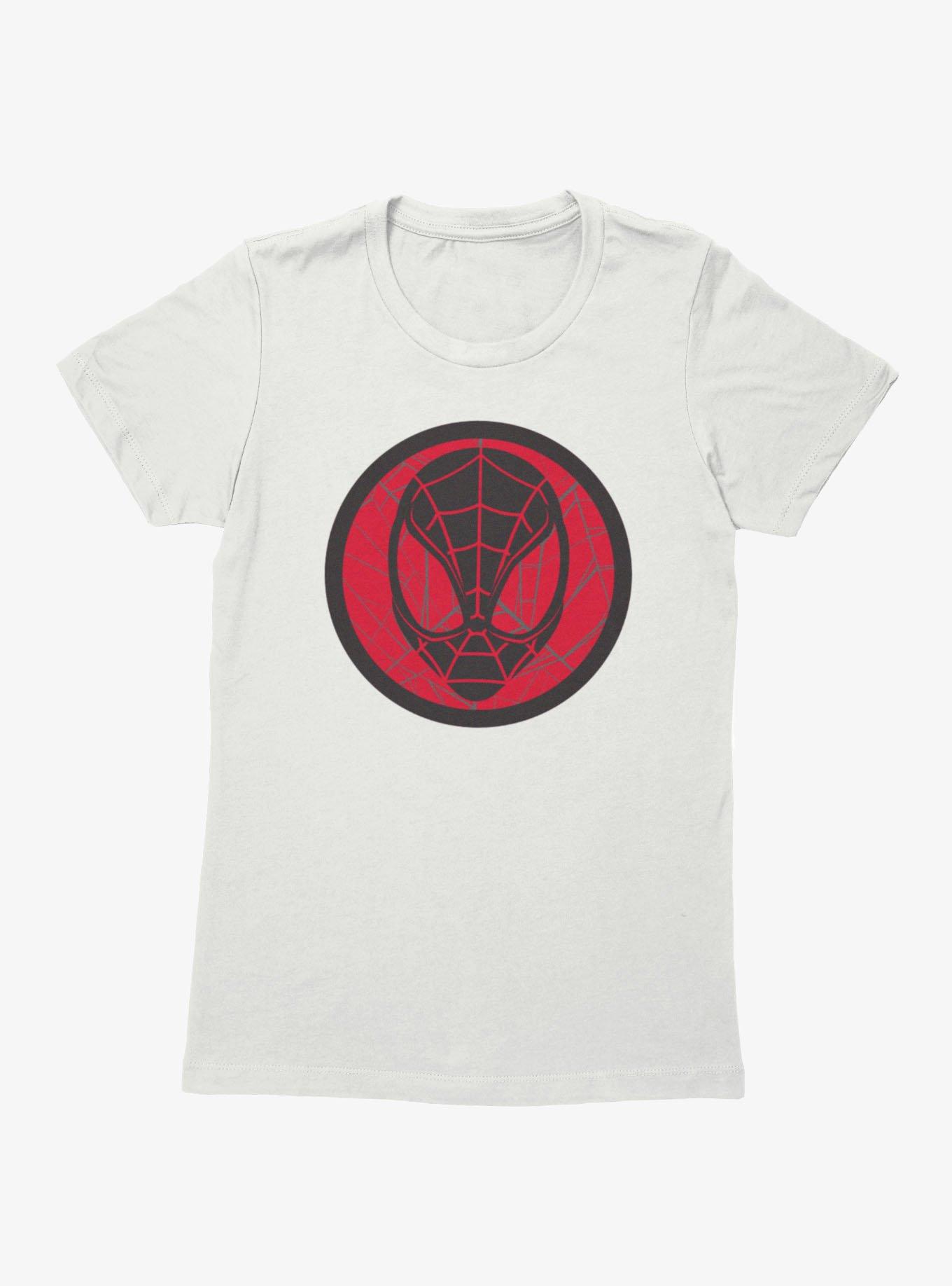 Marvel Spider-Man Black And Red Circle Face Womens T-Shirt