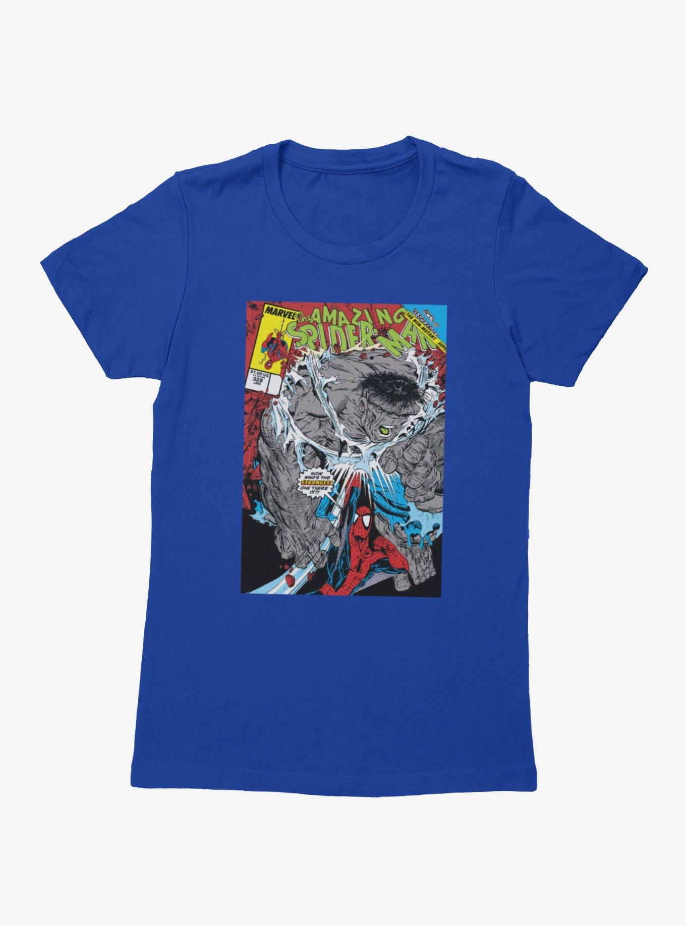 Marvel Spider-Man Strongest Punch Vs Hulk Womens T-Shirt