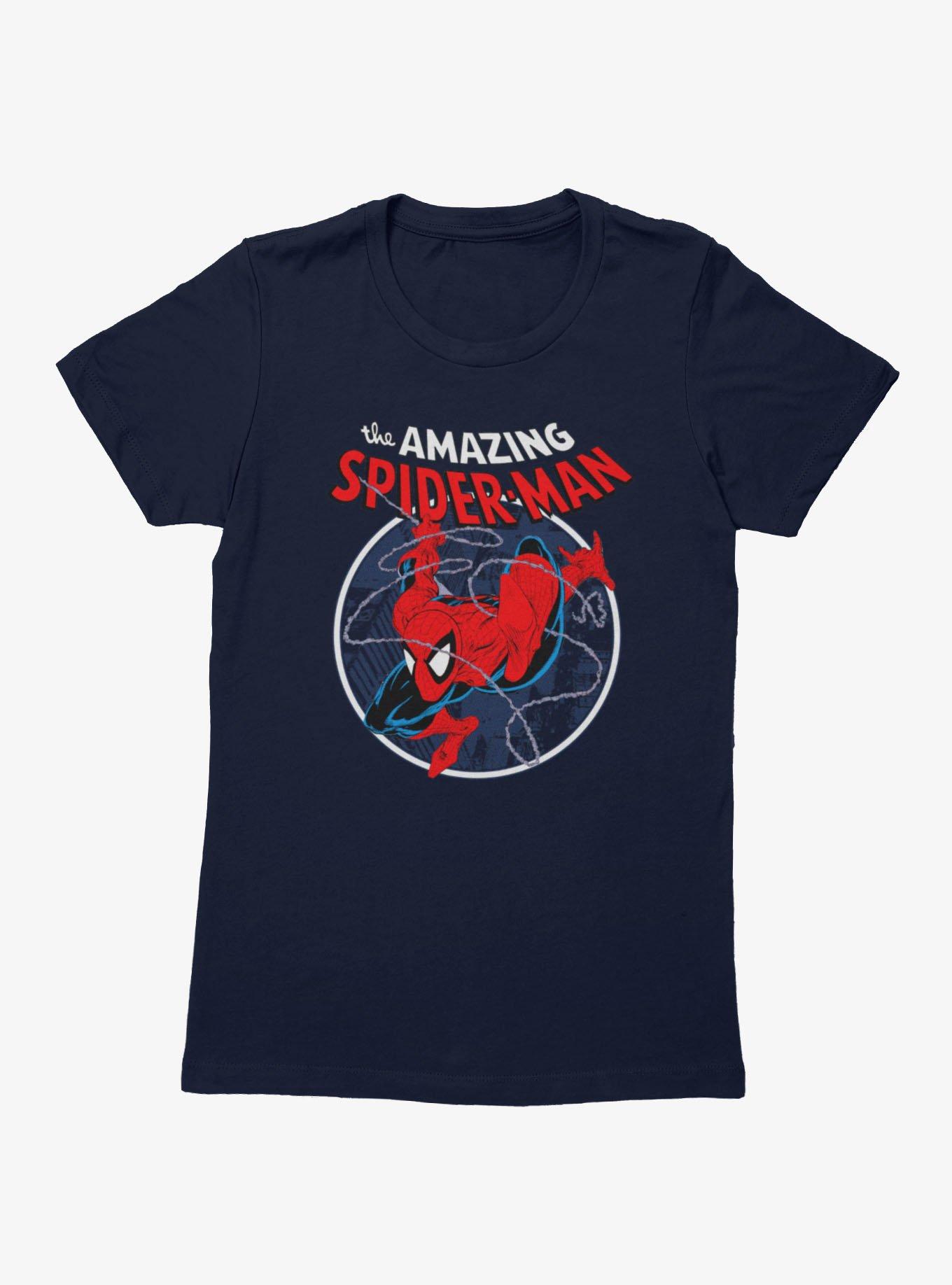 Marvel Comics Retro Web Sling Circle Red Womens T-Shirt