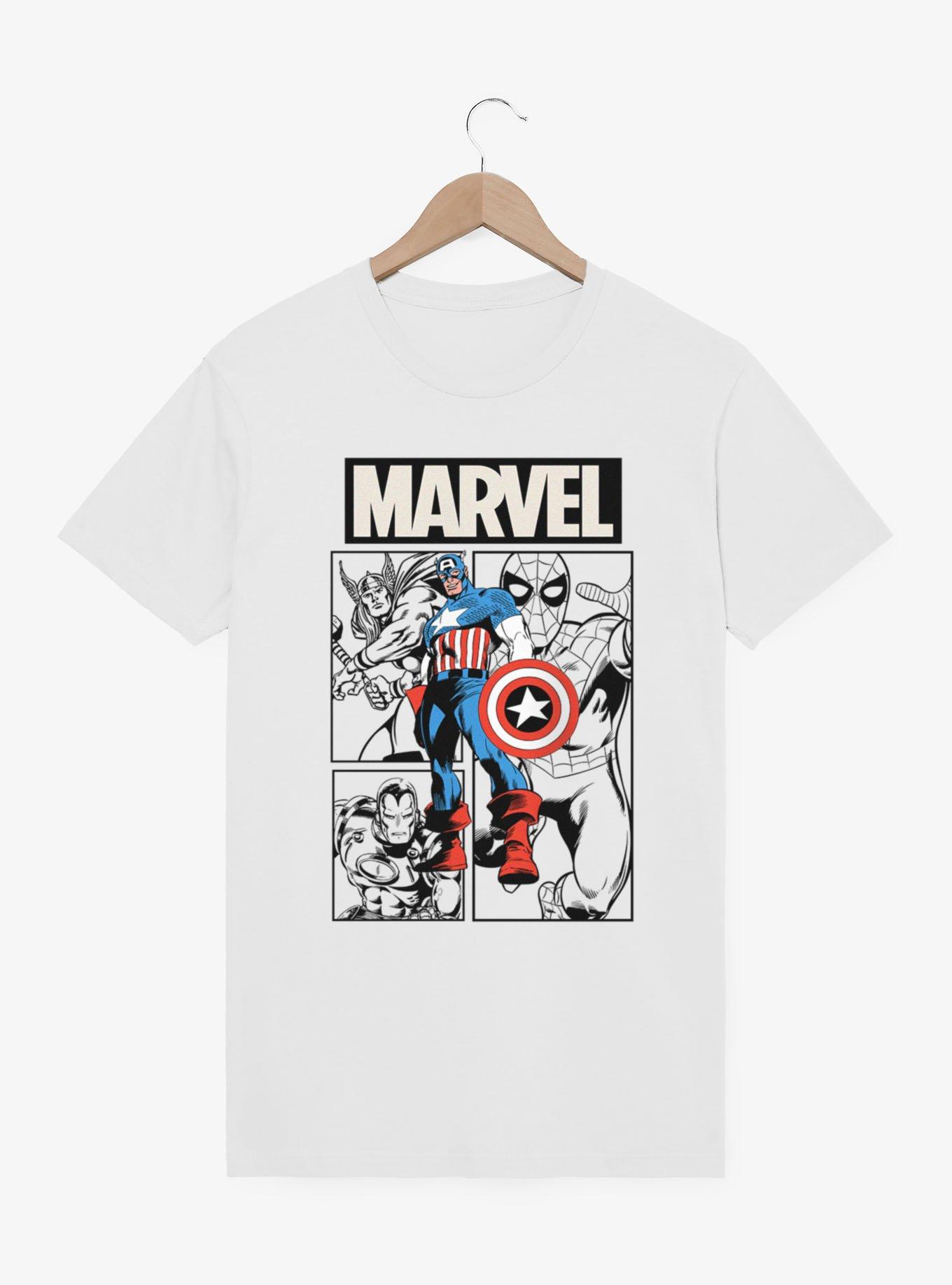 Marvel Comics Retro Full Color Captain And Team T-Shirt, , hi-res
