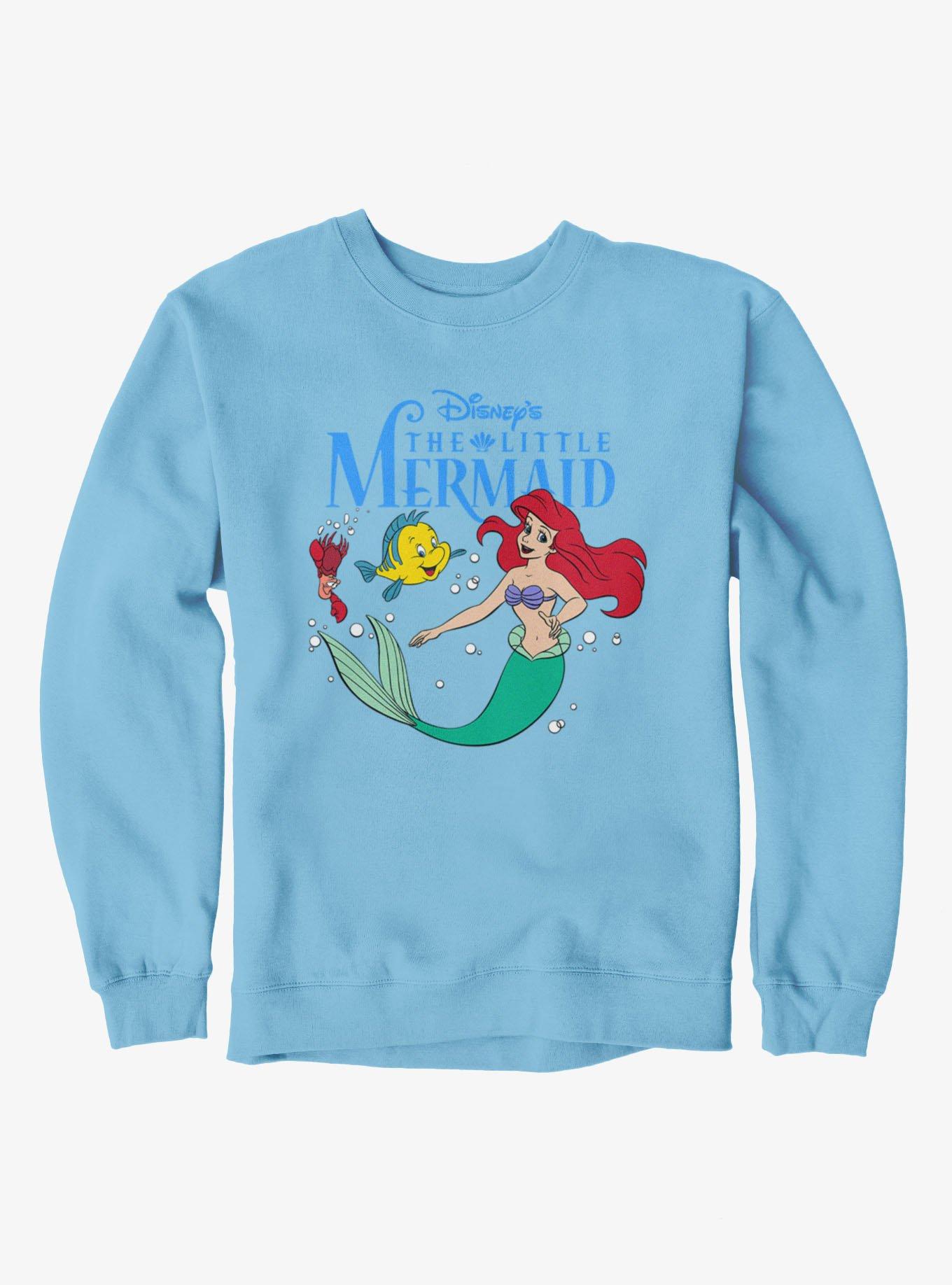 Disney The Little Mermaid Ariel Swimming With Flounder & Sebastian Sweatshirt