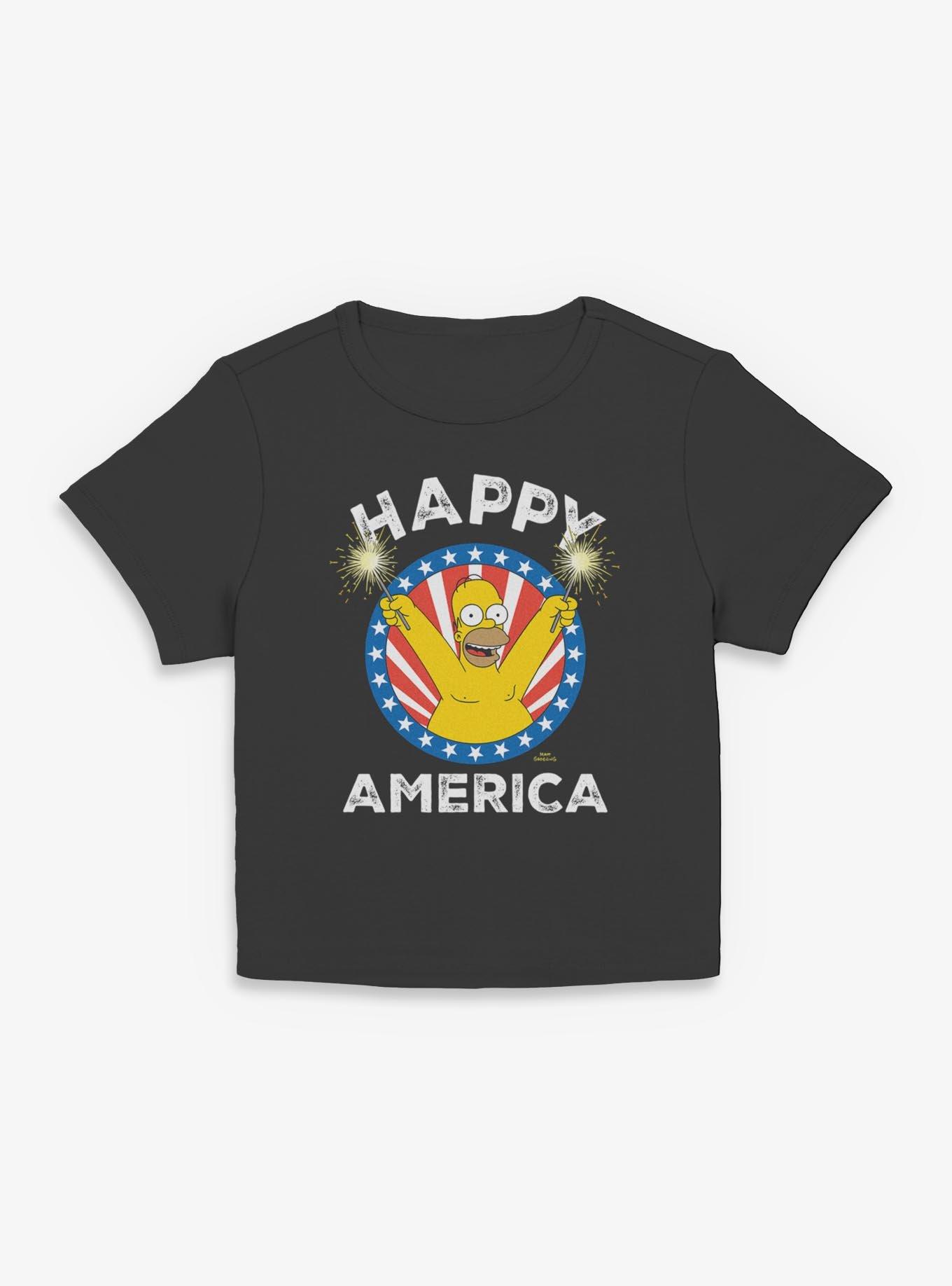 The Simpsons Happy America Homer Girls Baby T-Shirt, , hi-res