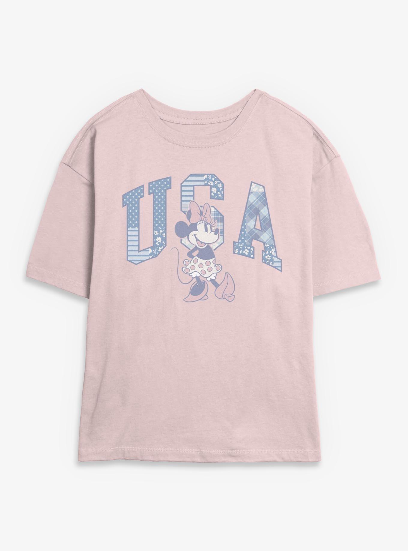 Disney Minnie Mouse USA Patch Girls Skimmer T-Shirt, , hi-res
