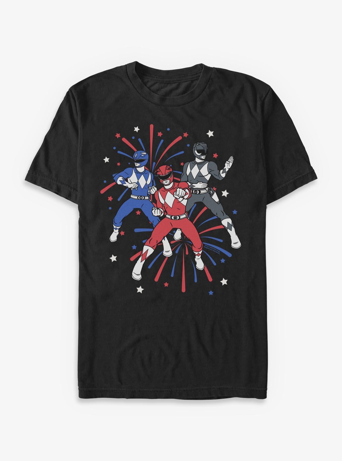 Mighty Morphin Power Rangers Americana Fireworks T-Shirt, , hi-res