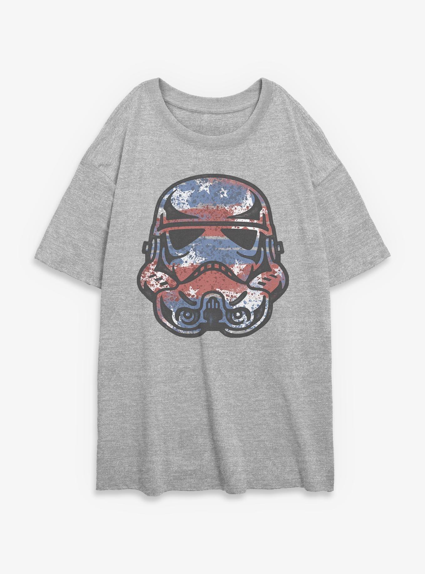 Star Wars Stormtrooper Americana Helmet Girls Oversized T-Shirt, ATH HTR, hi-res view 1