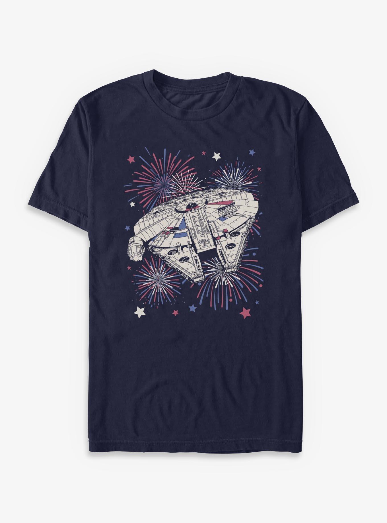 Star Wars Millennium Falcon Americana Fireworks T-Shirt, , hi-res