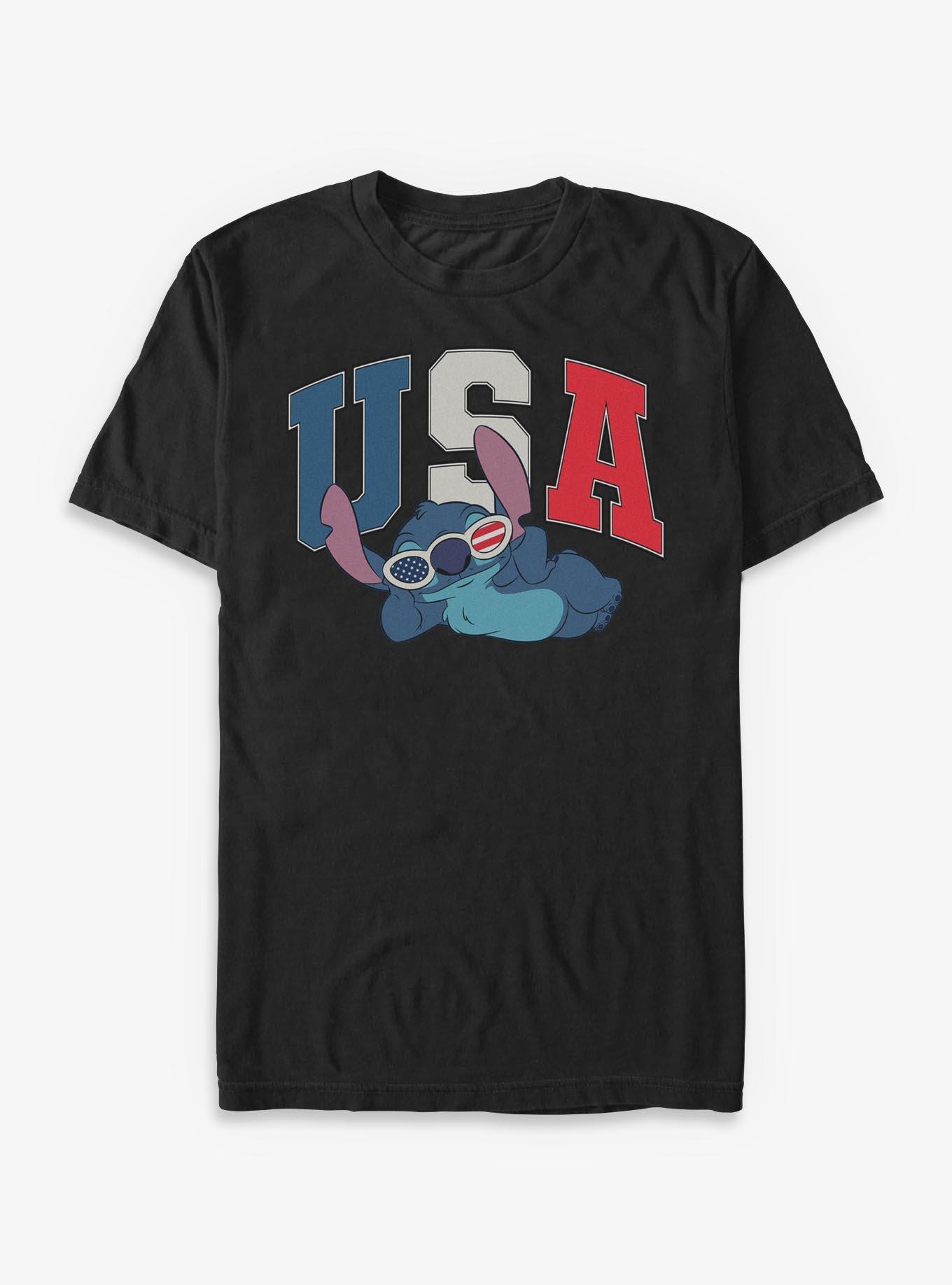 Disney Lilo & Stitch American Flag Glasses T-Shirt, , hi-res