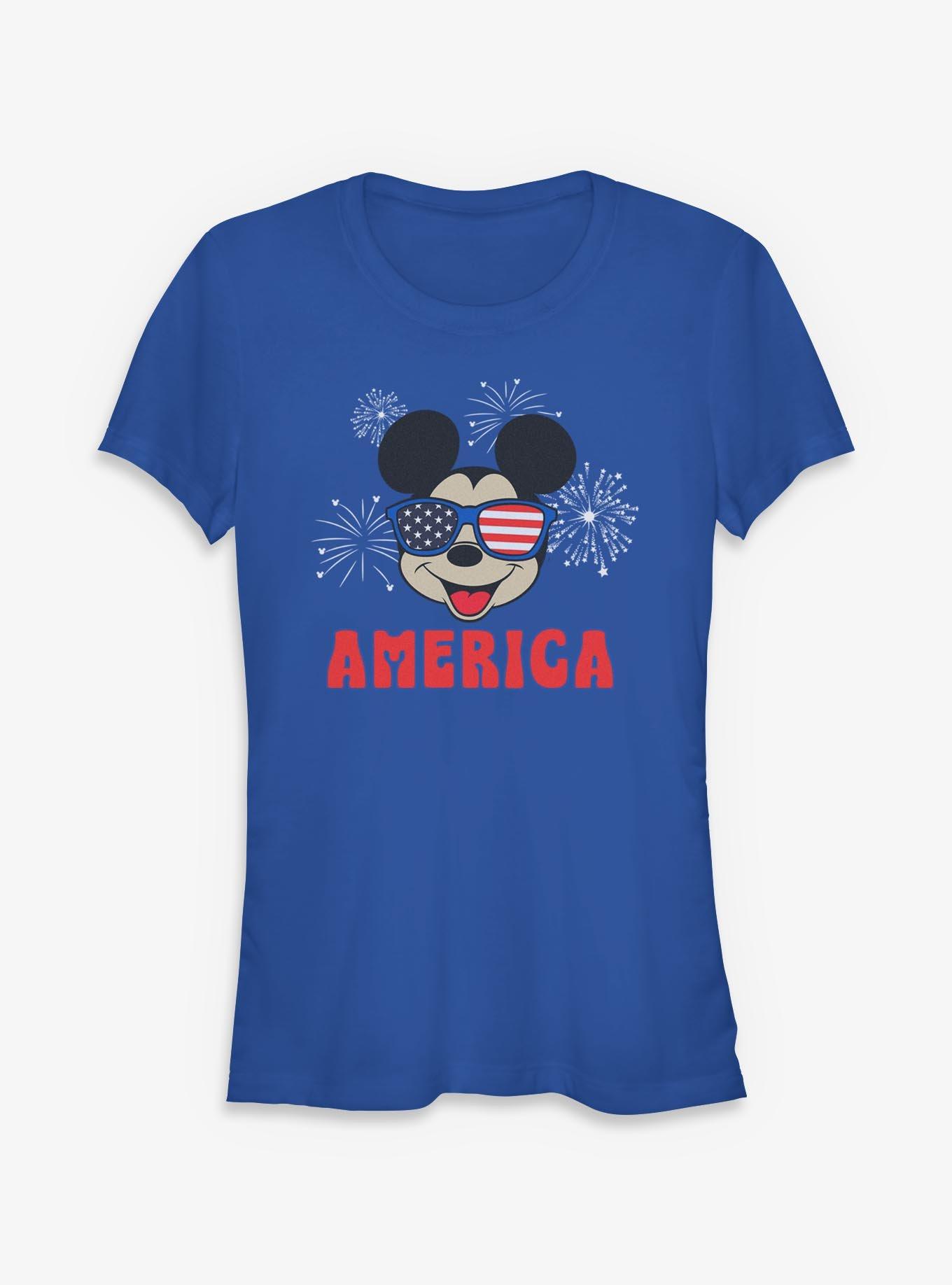 Disney Mickey Mouse American Flag Glasses Girls T-Shirt, , hi-res