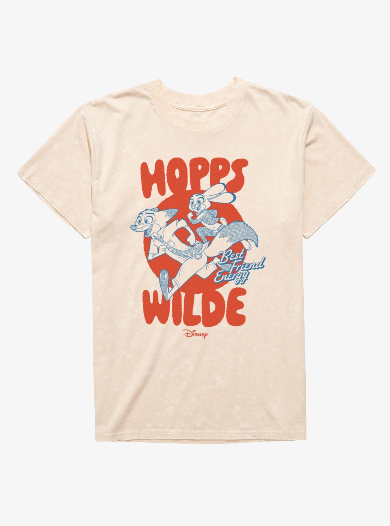 Disney Pixar Zootopia 2 Best Friend Energy Running Circle Hopps & Wilde Mineral Wash T-Shirt
