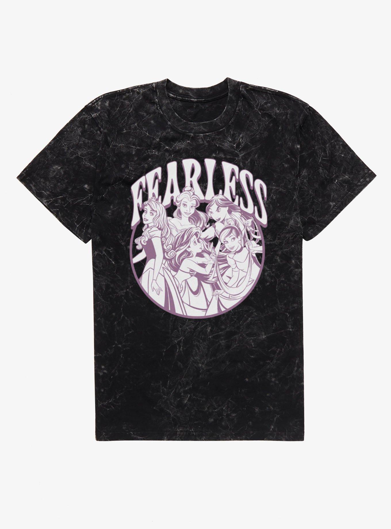 Disney Princess Fearless Group Outline Mineral Wash T-Shirt