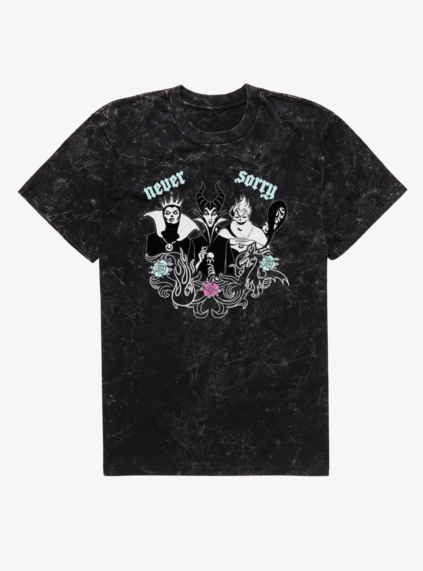 Disney Villains Never Sorry Floral Mineral Wash T-Shirt, , hi-res