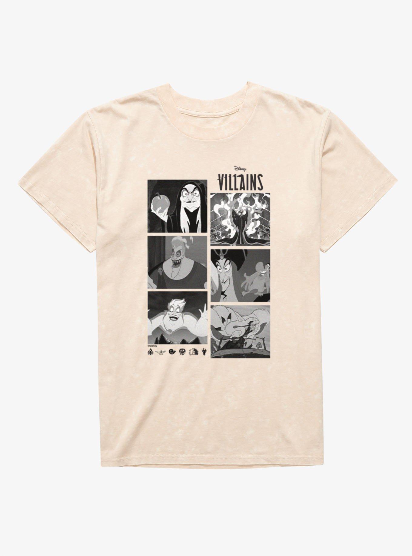 Disney Villains Monochrome Photo Reel Mineral Wash T-Shirt, , hi-res