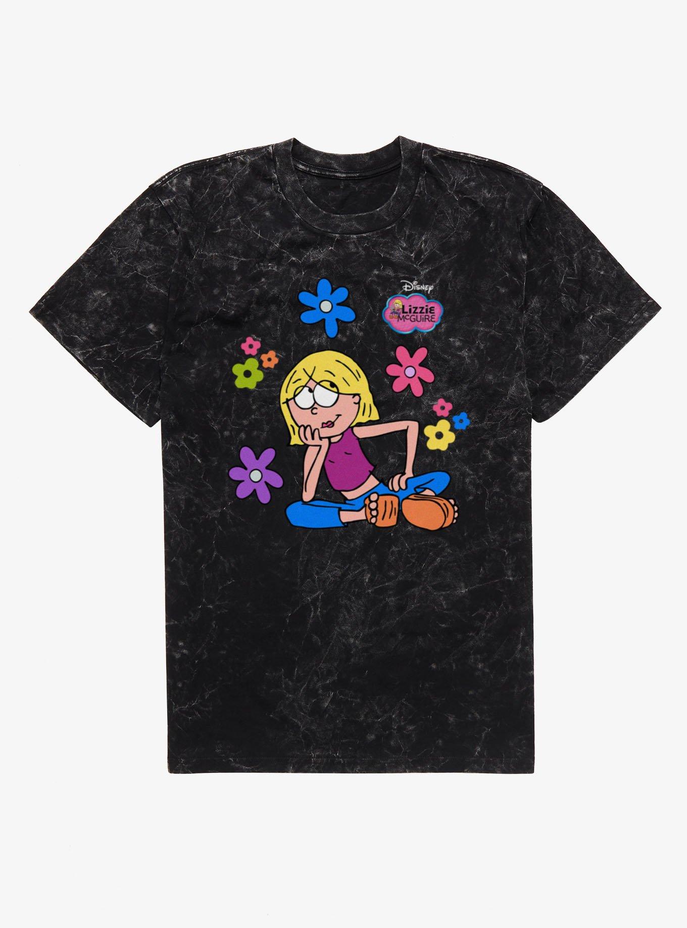 Disney Lizzie McGuire Cartoon Thinking Flowers Mineral Wash T-Shirt, , hi-res