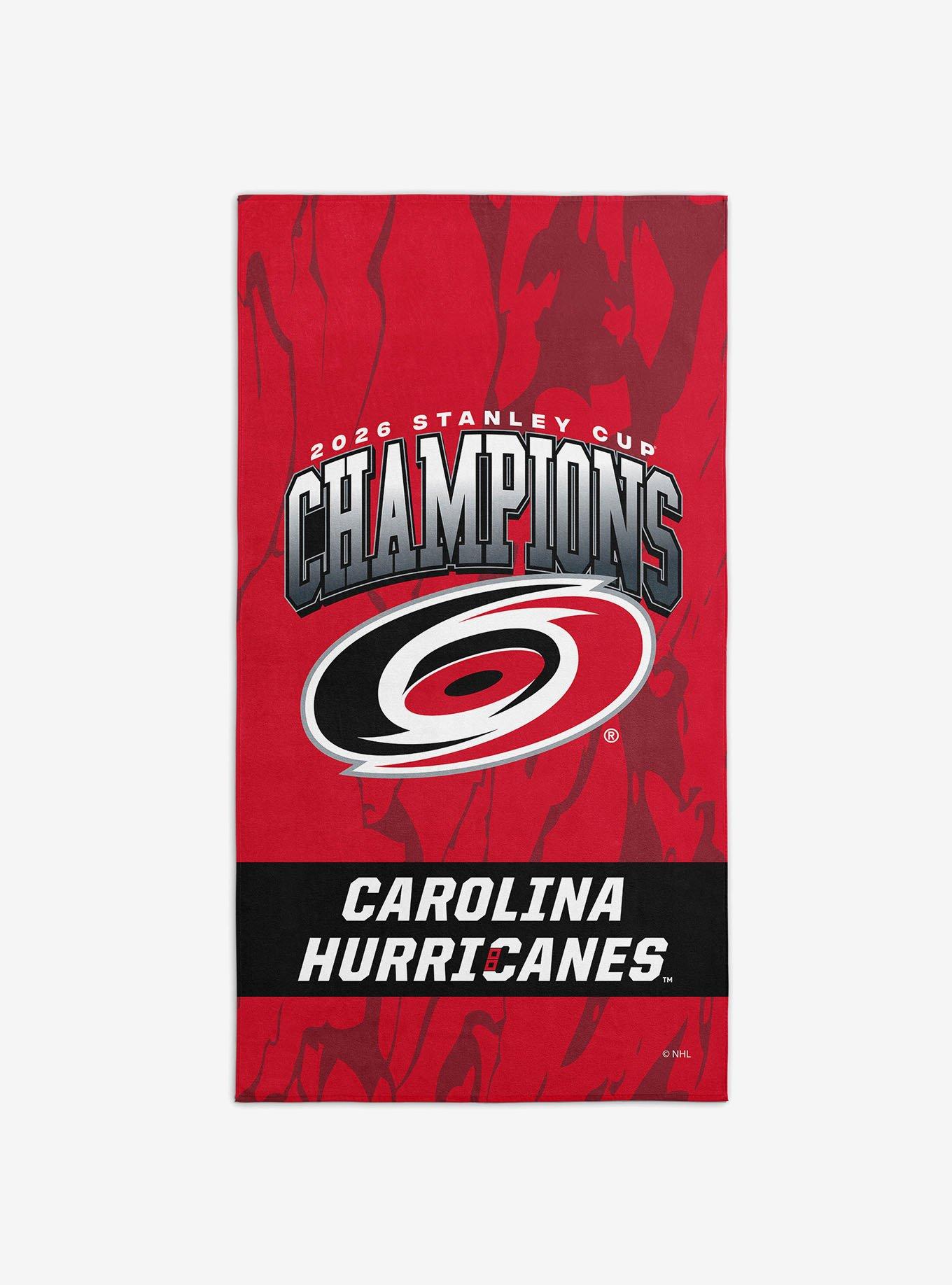 Carolina Hurricanes 2026 Stanley Cup Champions Marbleize Beach Towel, , hi-res