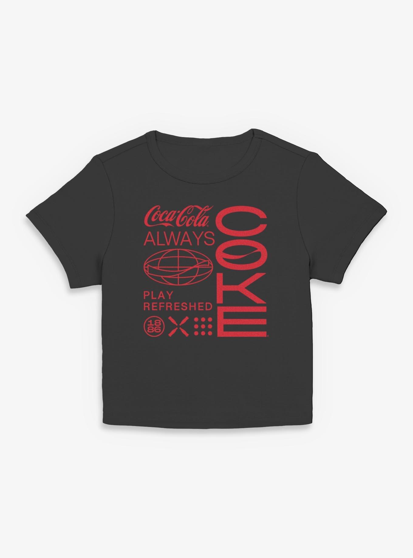 Coca-Cola Coke Always Womens Baby Tee, BLACK, hi-res view 1