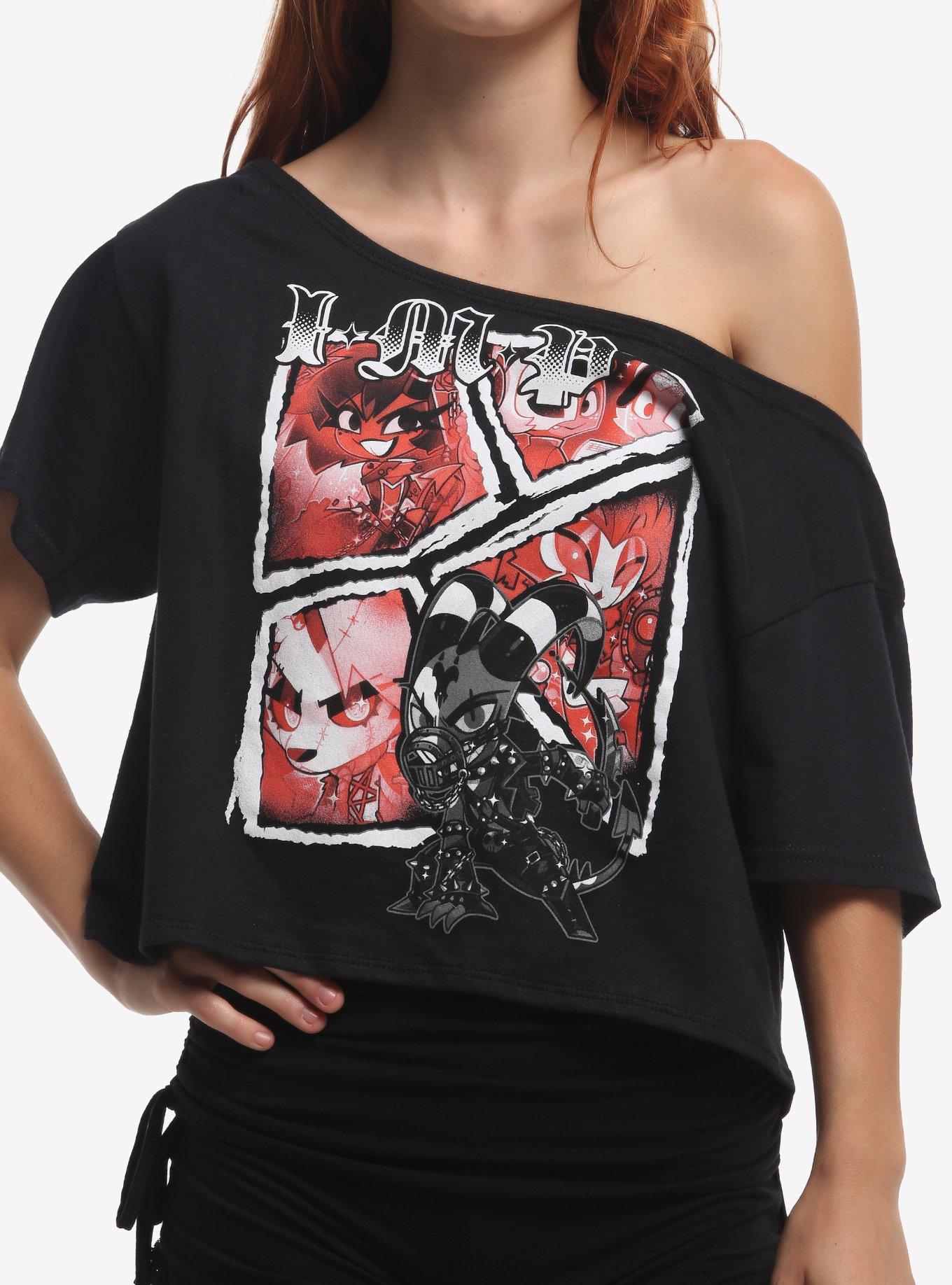 Helluva Boss IMP Panel Girls Off-Shoulder T-Shirt