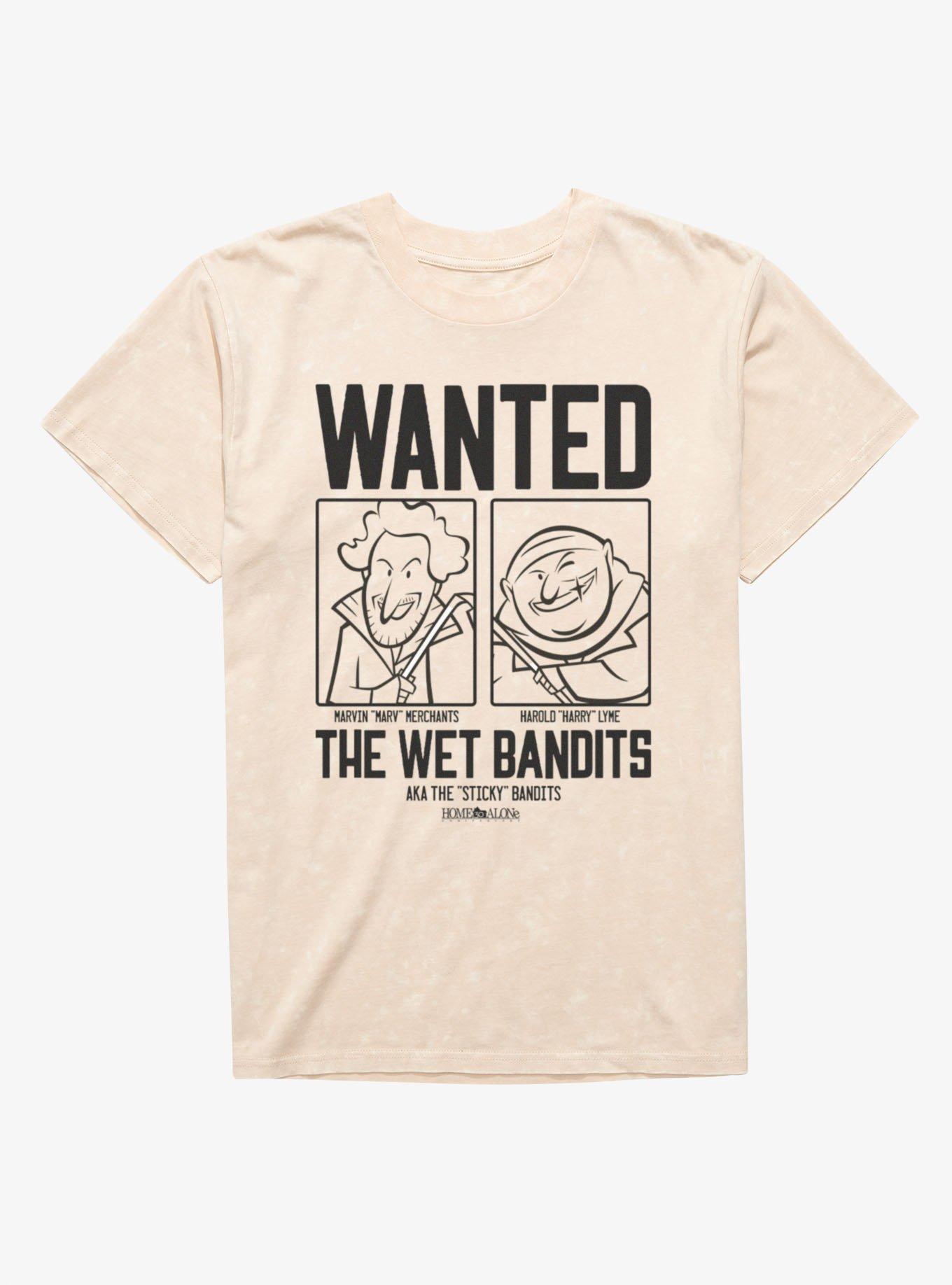 Home Alone Wet Bandits Cartoon Wanted Poster Mineral Wash T-Shirt, , hi-res