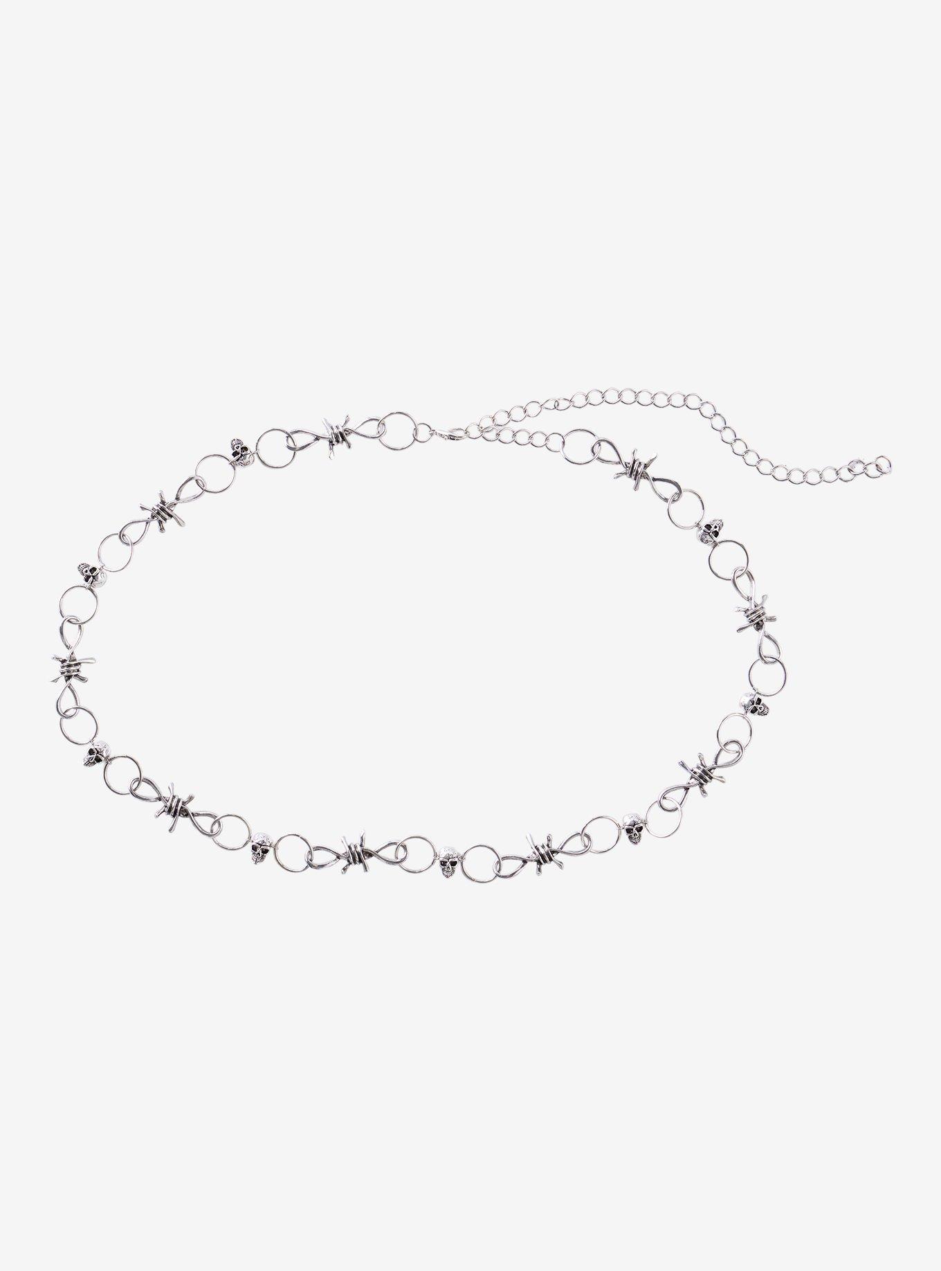 Skull Barbed Wire Charm Belt