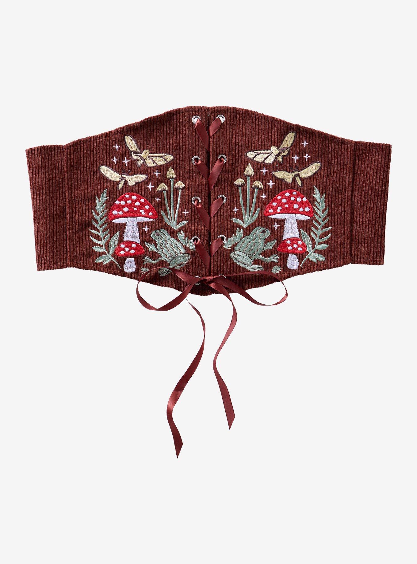 Mushroom Frog Brown Corduroy Corset