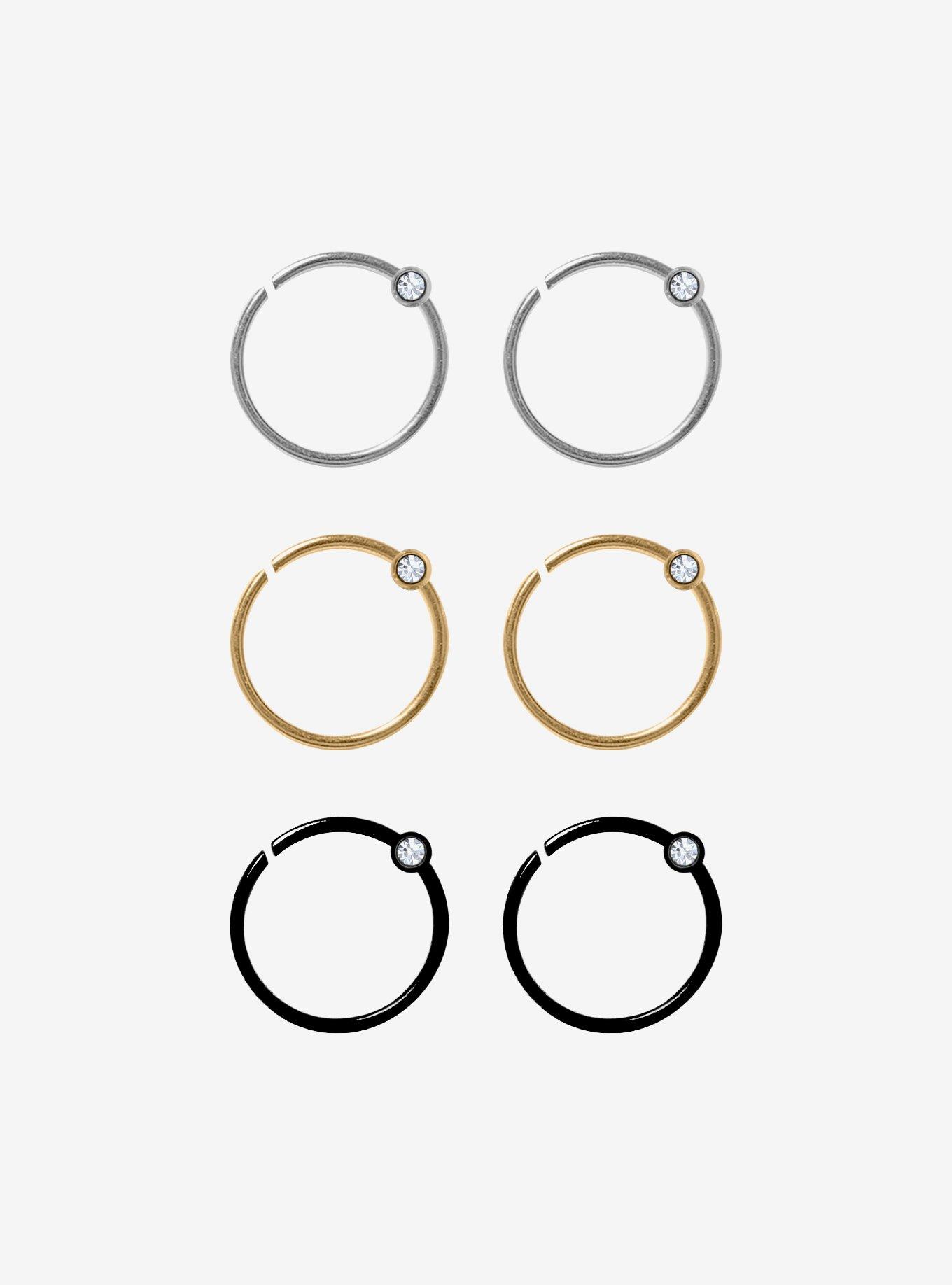 Steel Basic Metals Nose Hoop 6 Pack, , hi-res