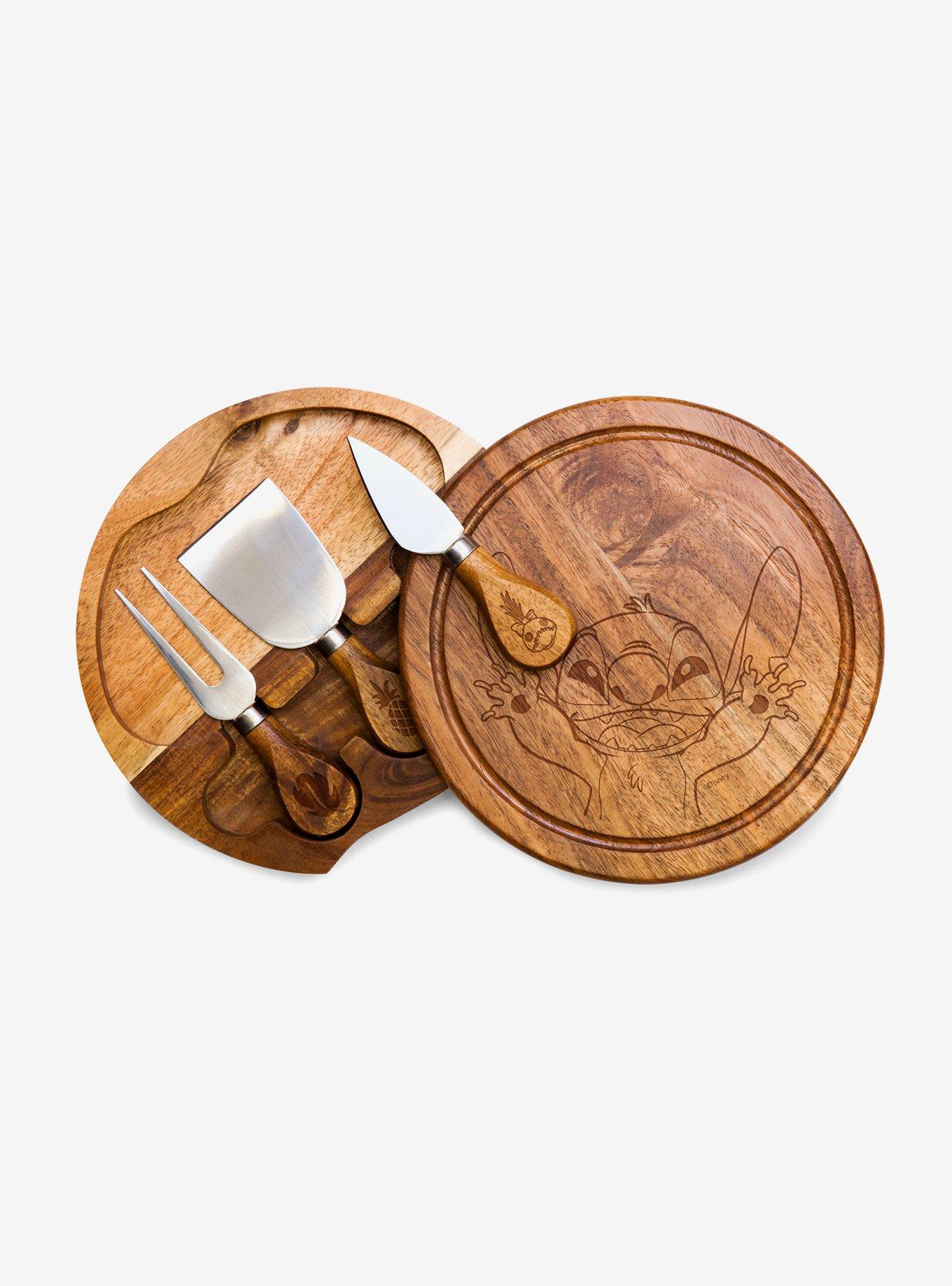 Disney Lilo & Stitch Hands Raised Acacia Brie Cheese Cutting Board & Tools Set, , hi-res