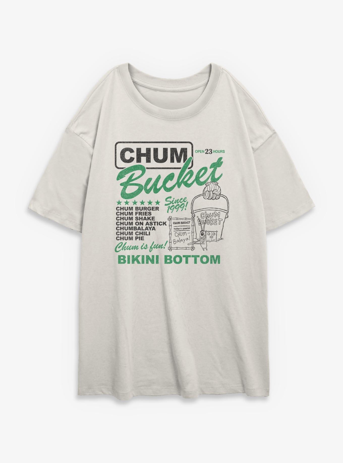 Spongebob Squarepants Chum Bucket Ad Girls Oversized T-Shirt, , hi-res