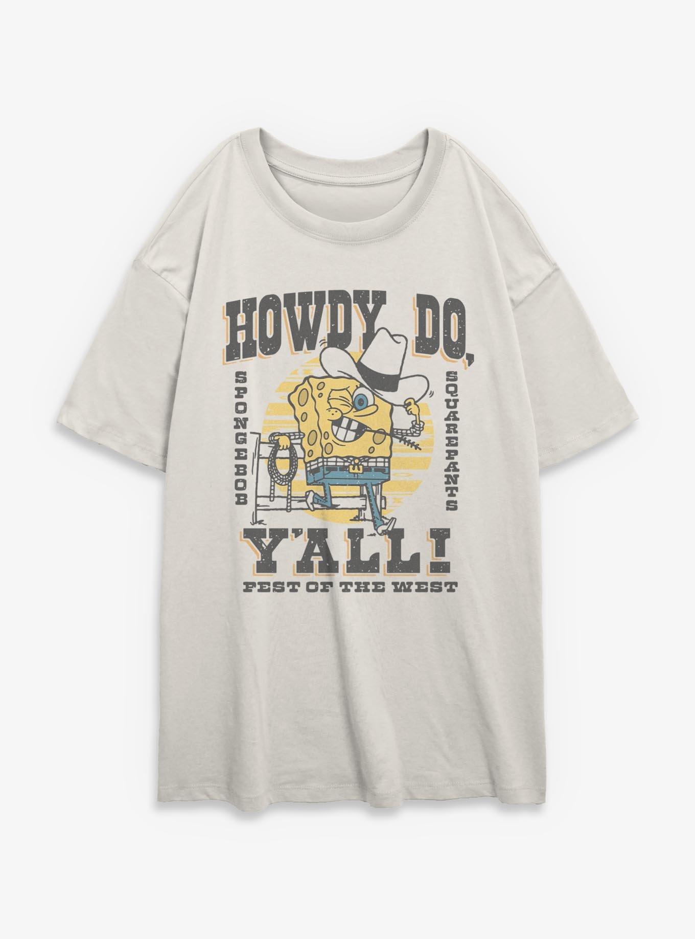 Spongebob Squarepants Howdy Cowboy Girls Oversized T-Shirt, , hi-res