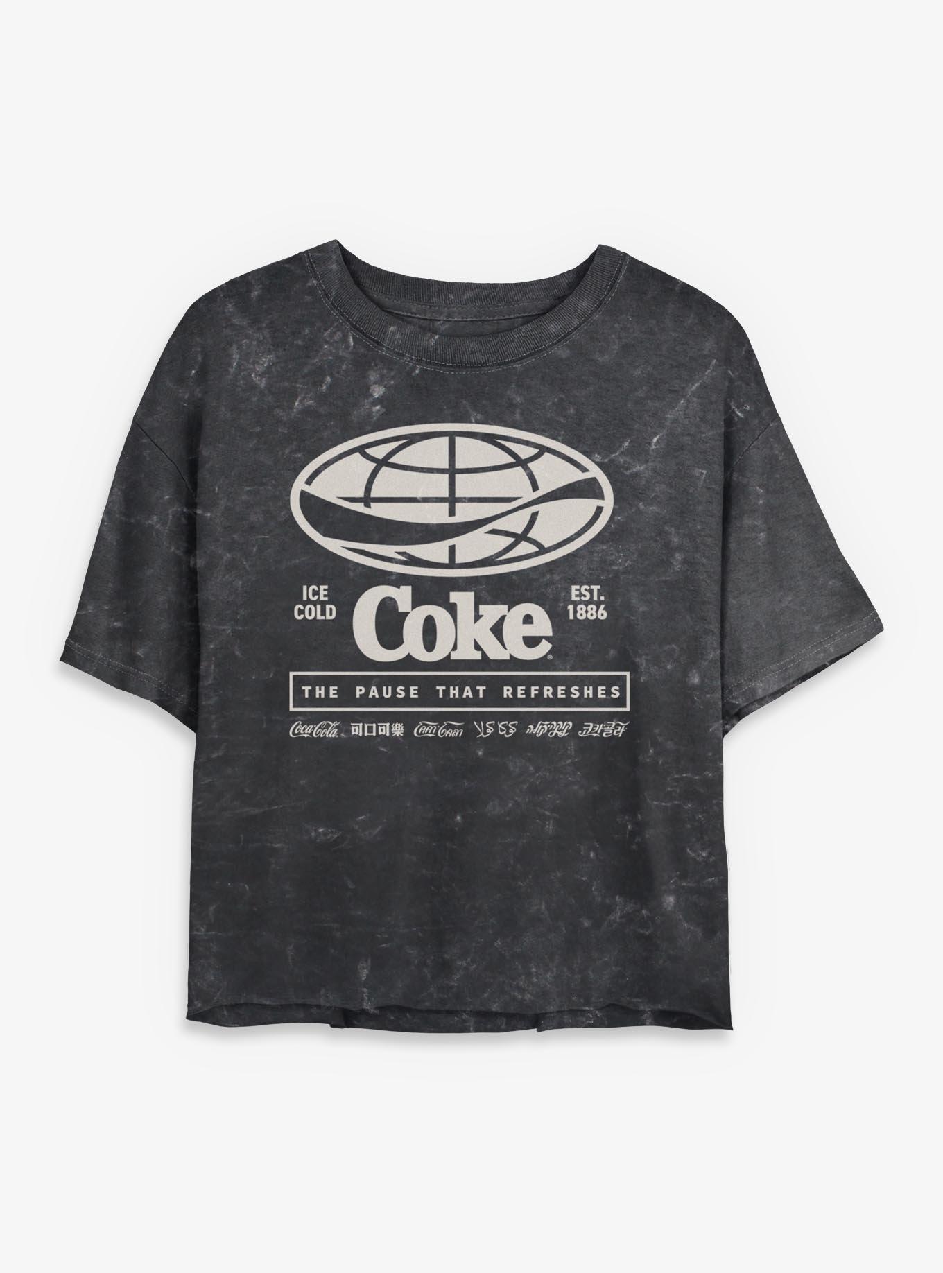 Coca-Cola The Pause That Refreshes Girls Mineral Wash Crop T-Shirt, , hi-res