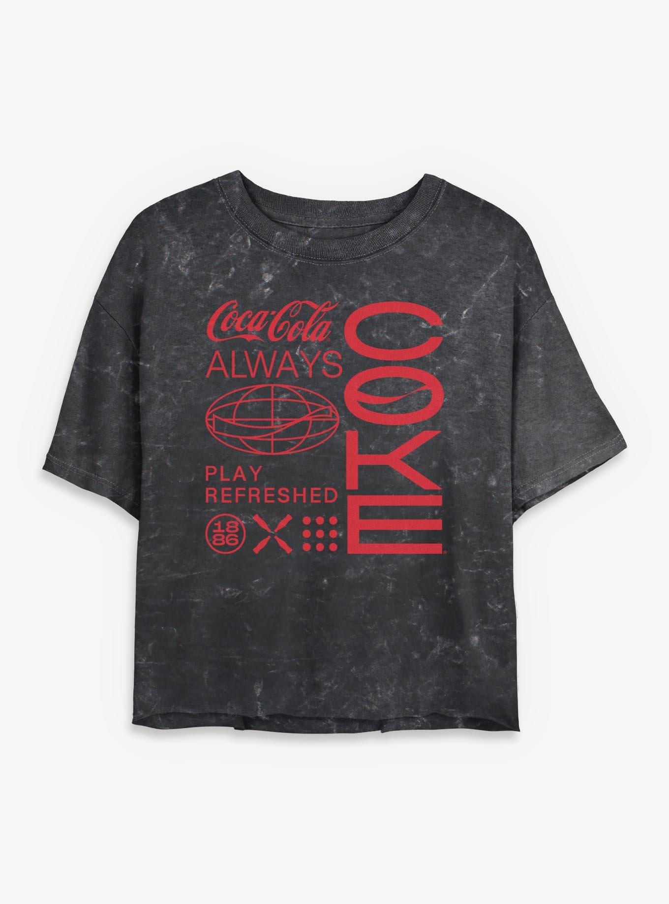 Coca-Cola Always Refreshed Girls Mineral Wash Crop T-Shirt, , hi-res