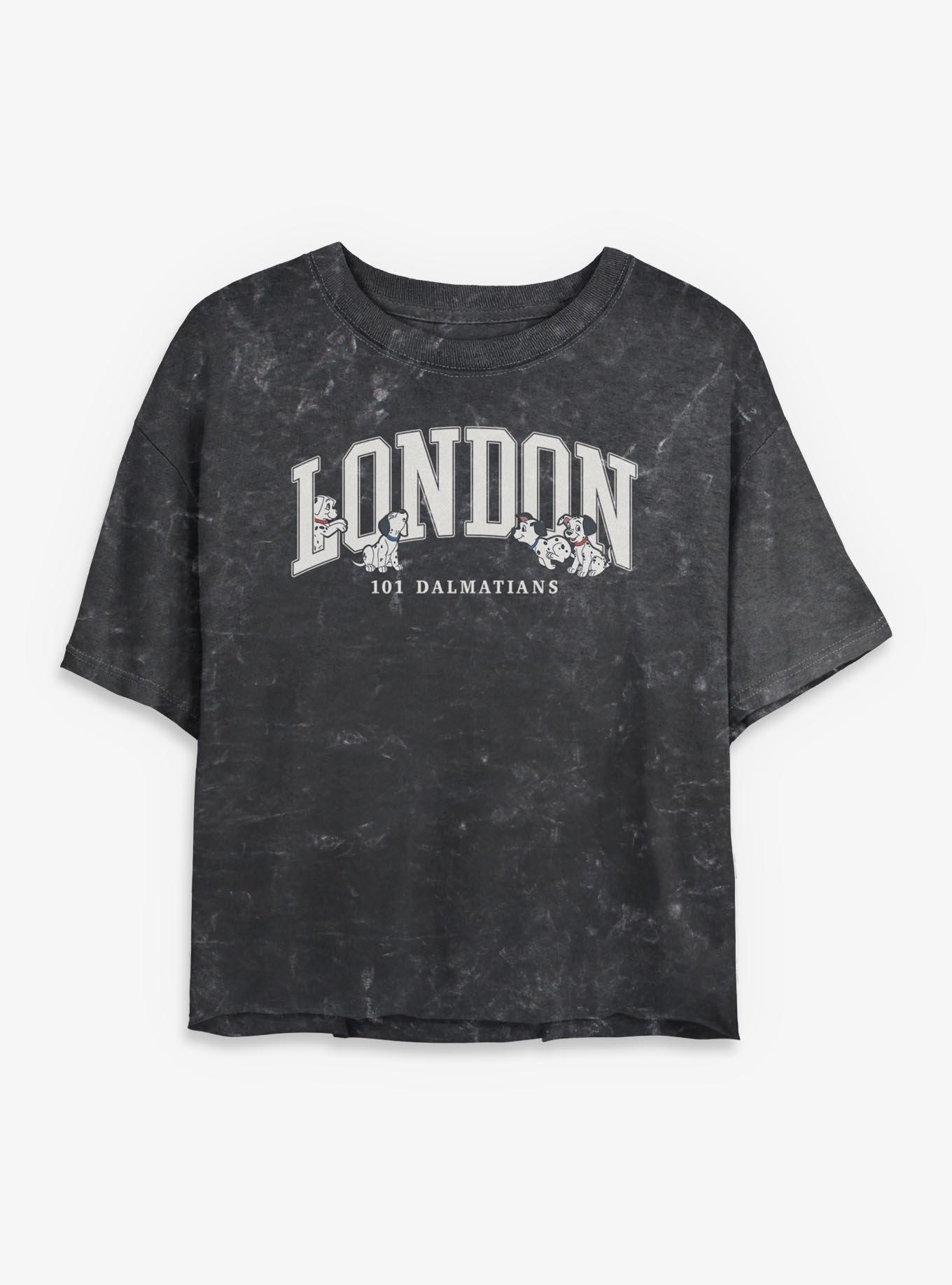 Disney 101 Dalmatians Puppies London Girls Mineral Wash Crop T-Shirt, , hi-res