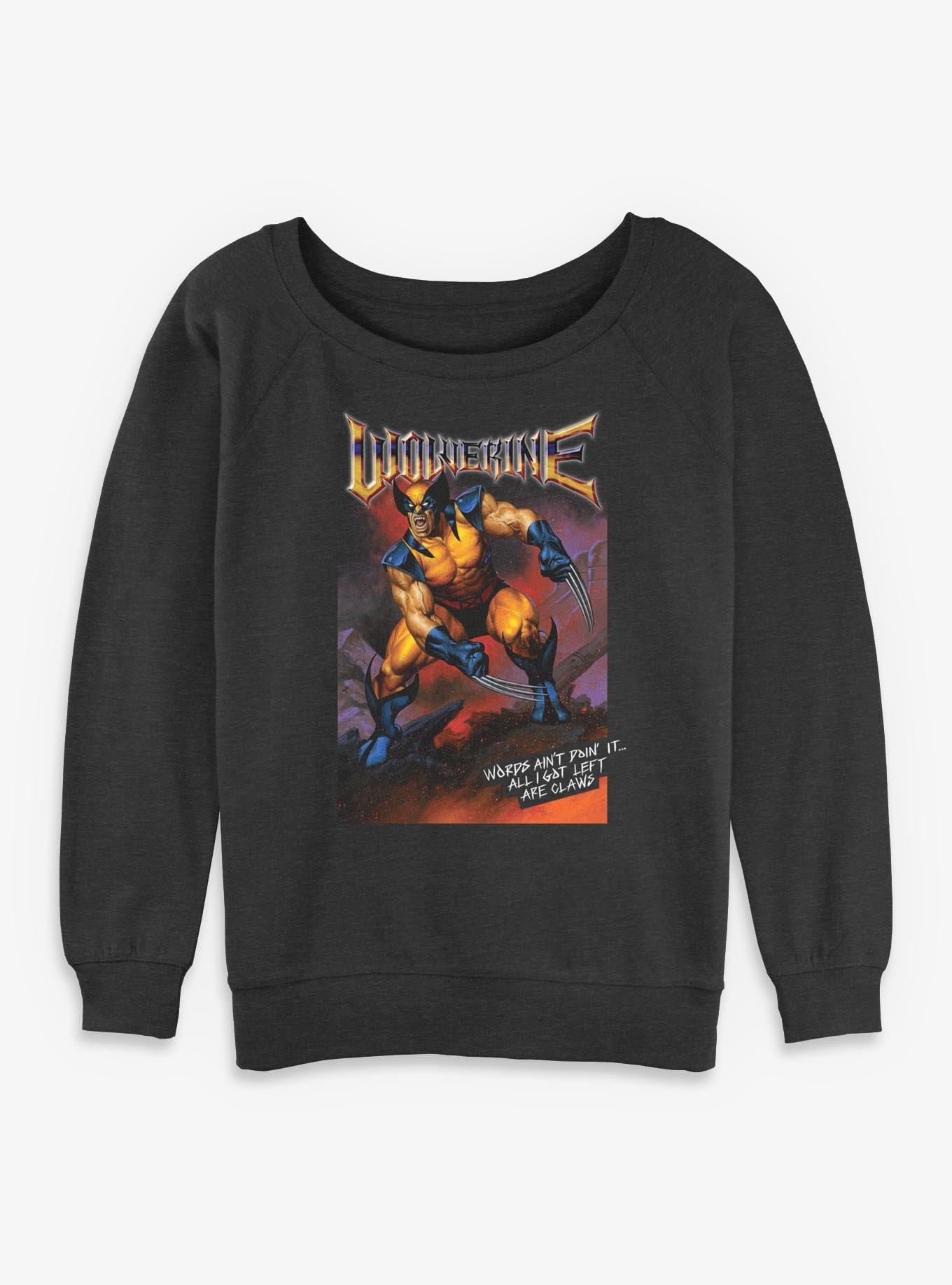 Marvel X-Men Wolverine All I Got Left Are Claws Girls Slouchy Sweatshirt, , hi-res