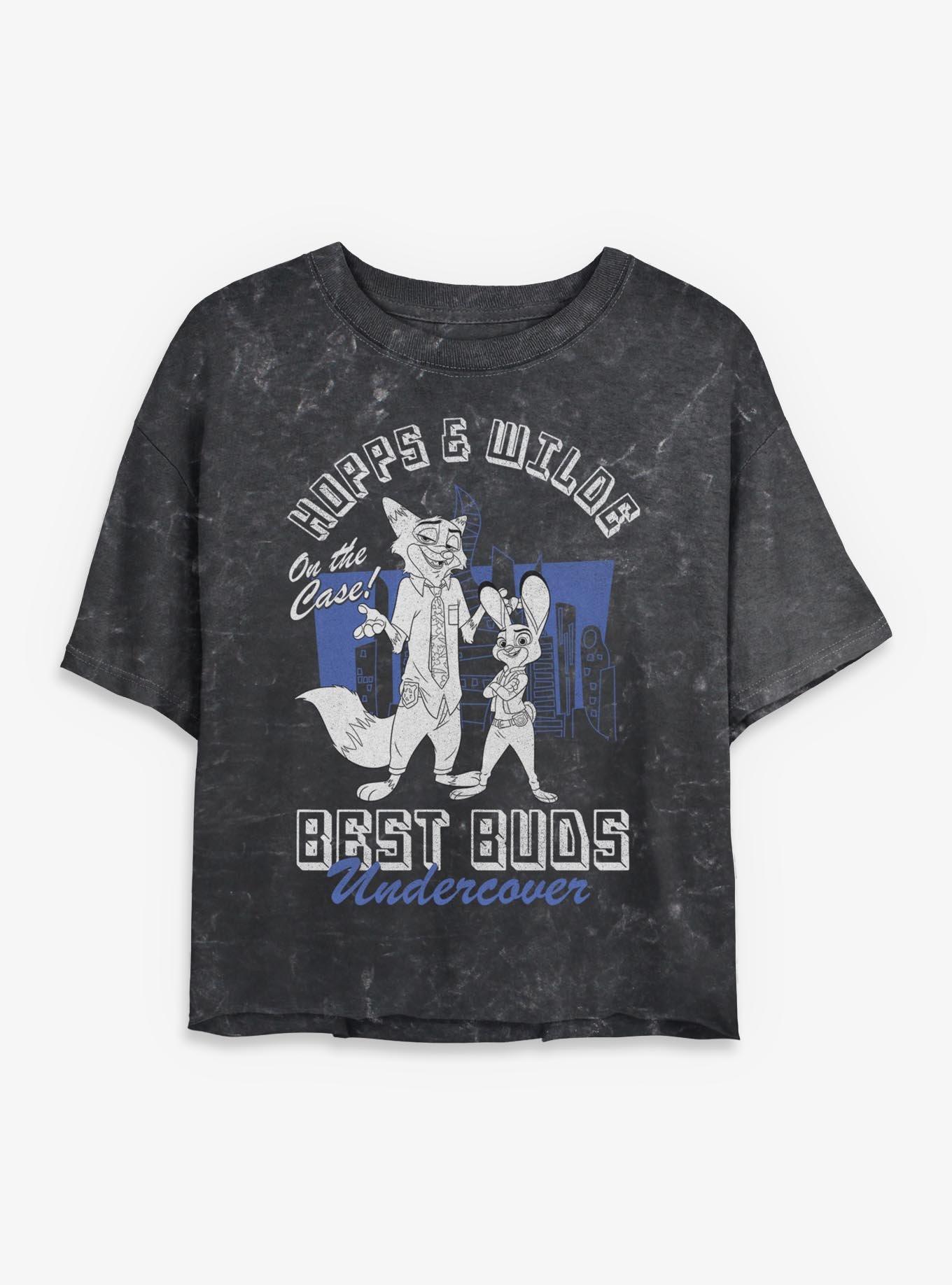 Disney Zootopia 2 Best Buds Undercover Police Girls Mineral Wash Crop T-Shirt, , hi-res