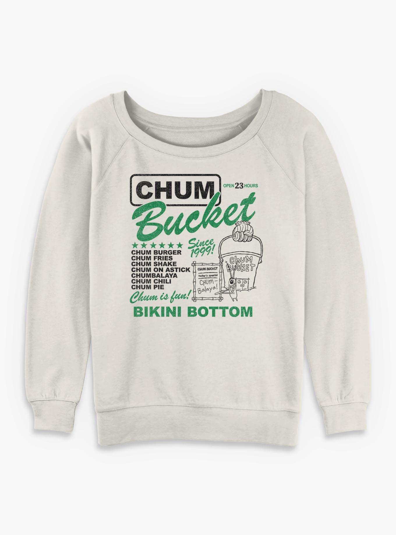 Spongebob Squarepants Chum Bucket Ad Girls Slouchy Sweatshirt, , hi-res
