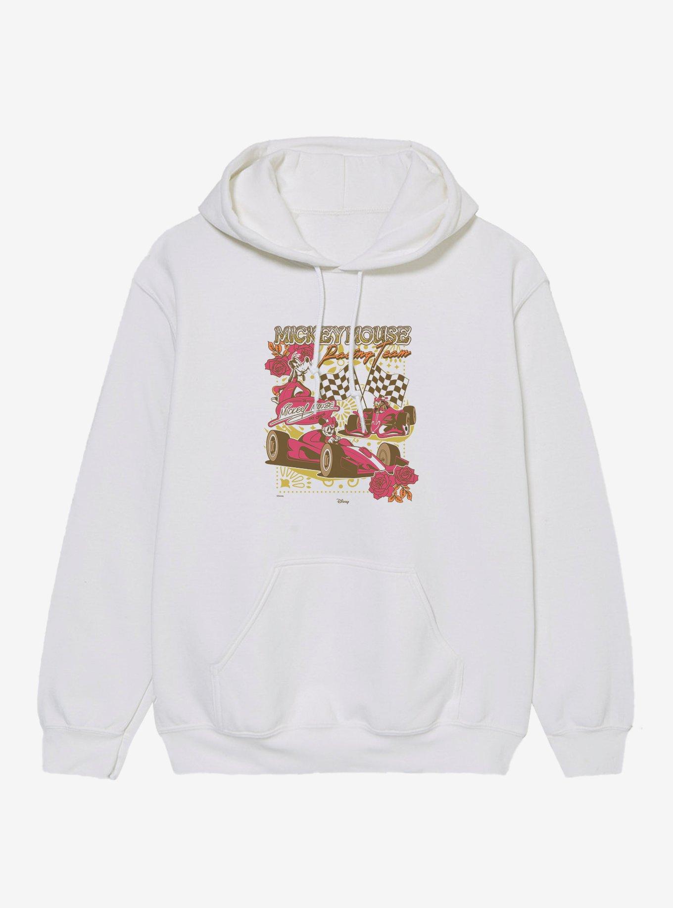 Disney Mickey Mouse Floral Pattern Racing Team Hoodie, , hi-res