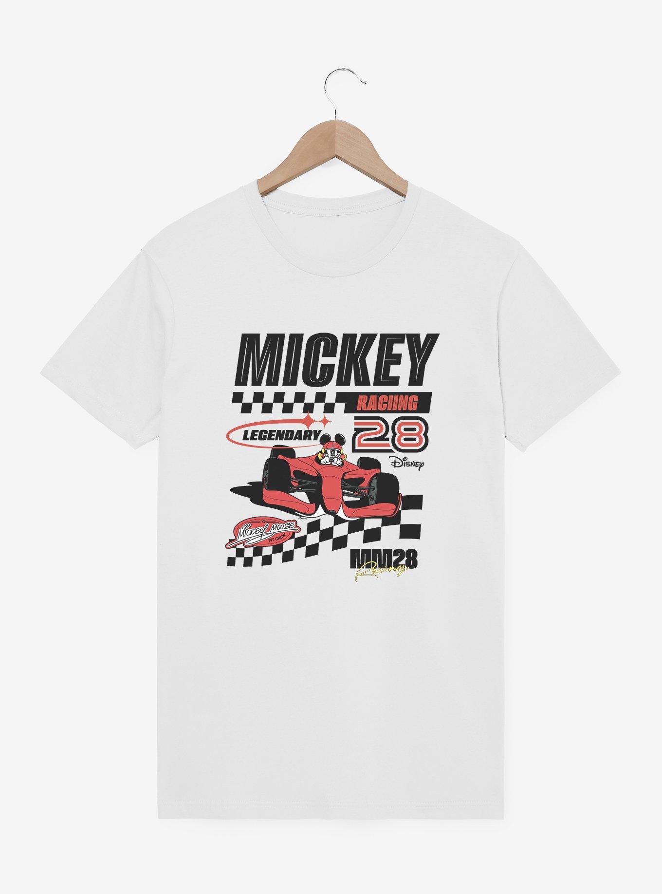 Disney Mickey Mouse Racing Legend 28 Checker Waves T-Shirt, WHITE, hi-res view 1