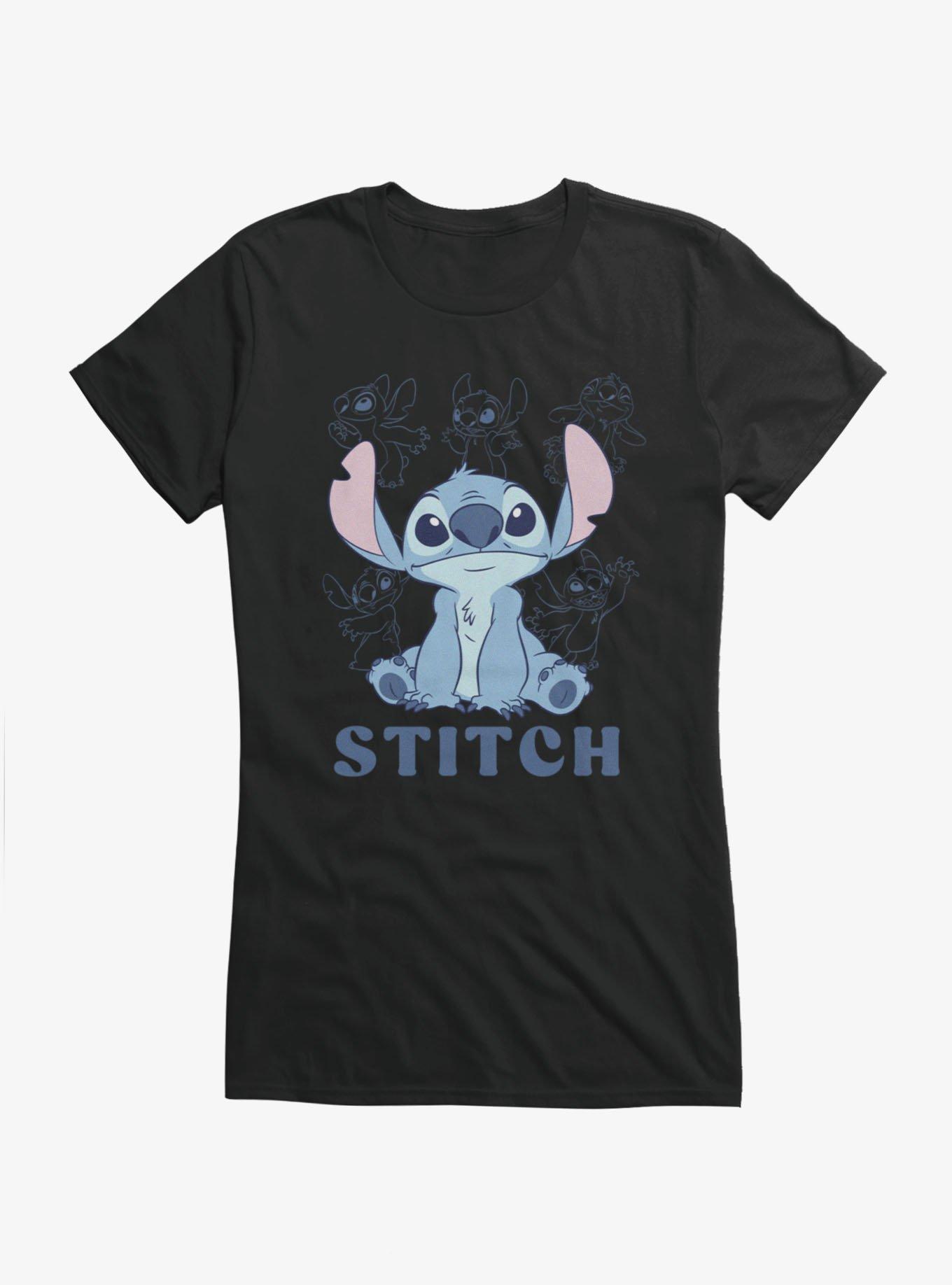 Disney Lilo & Stitch Stitch And Stencil Lines Girls T-Shirt, , hi-res
