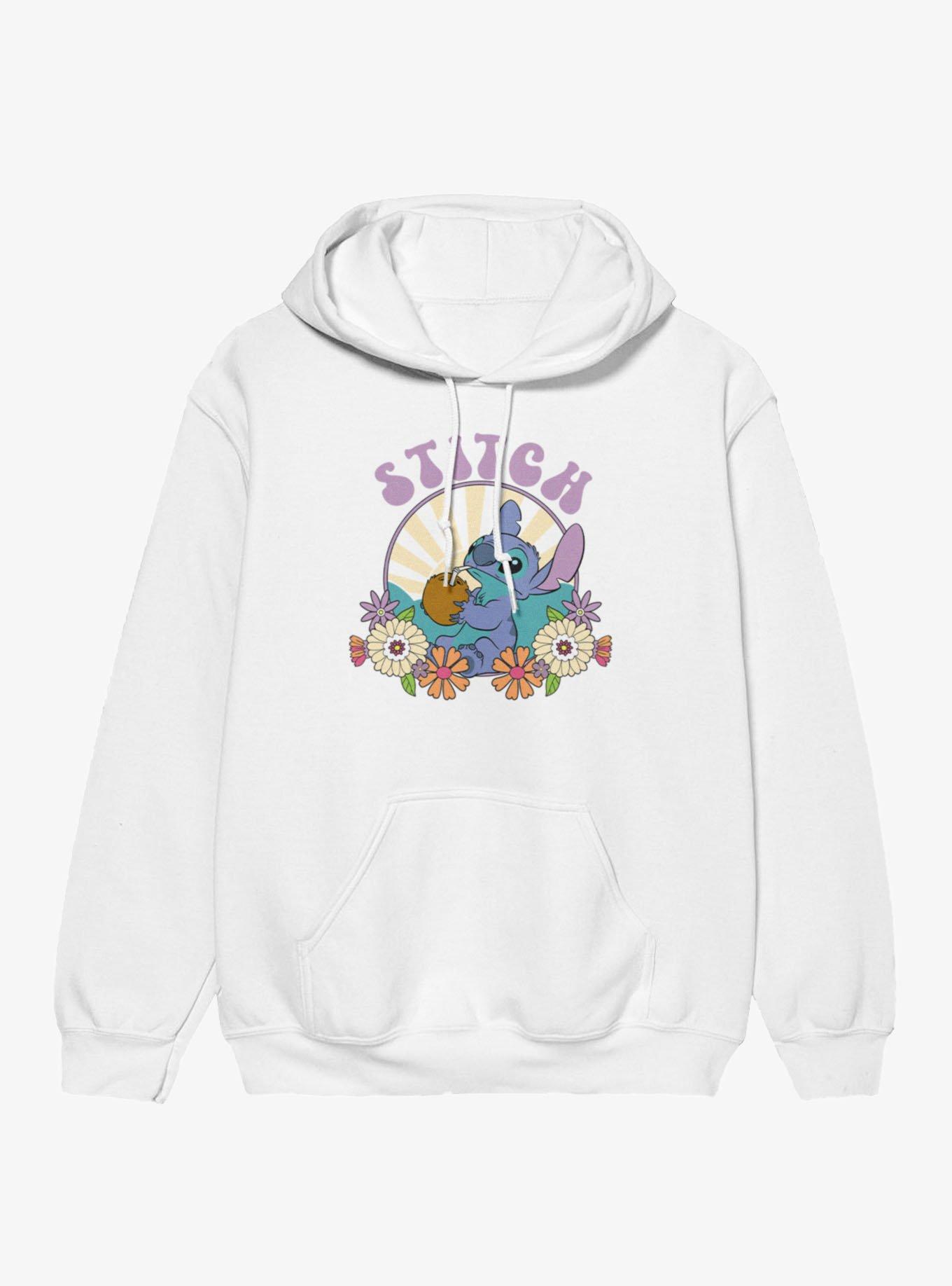 Disney Lilo & Stitch Psychedelic Sunrise Flowers Hoodie, , hi-res