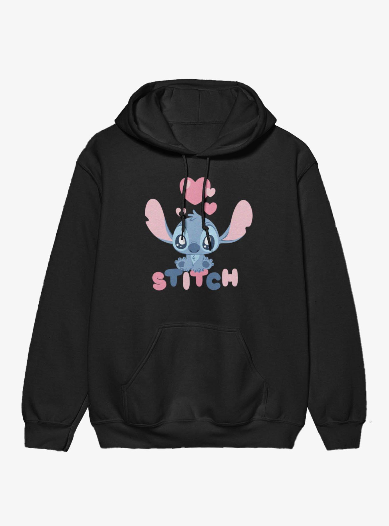 Disney Lilo & Stitch Hearts Chibi Stitch Hoodie, , hi-res